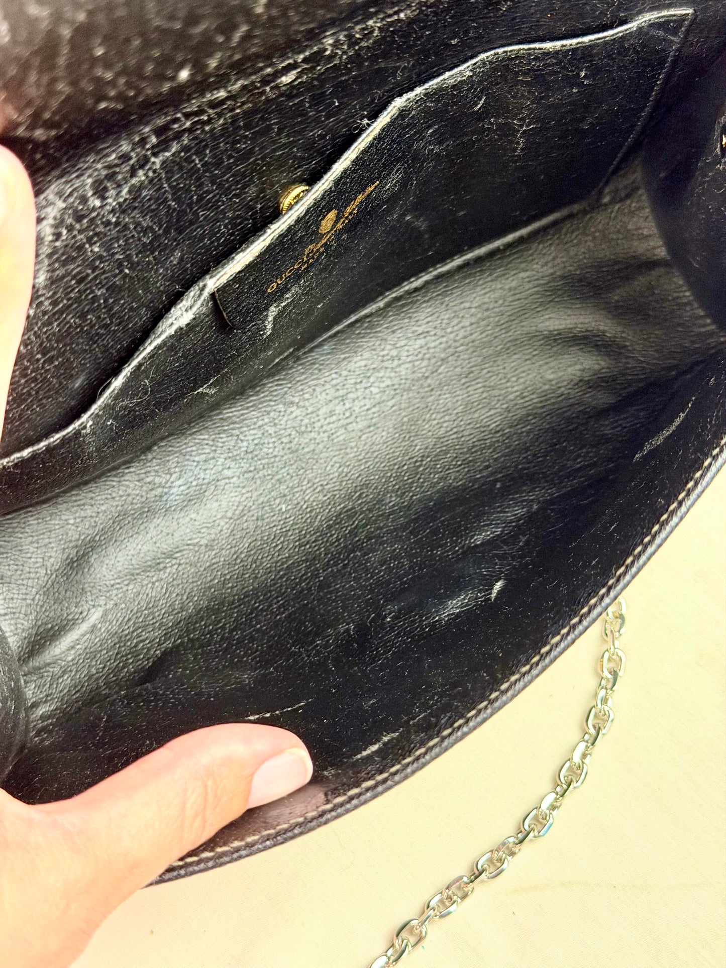 Black Sherry Line Clutch on Chain