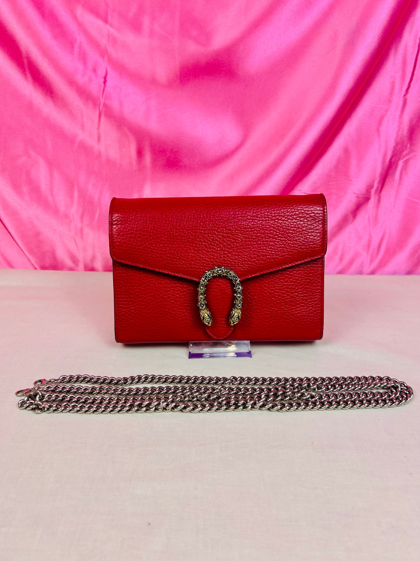 Gucci Red Dionysus Mini Chain Wallet
