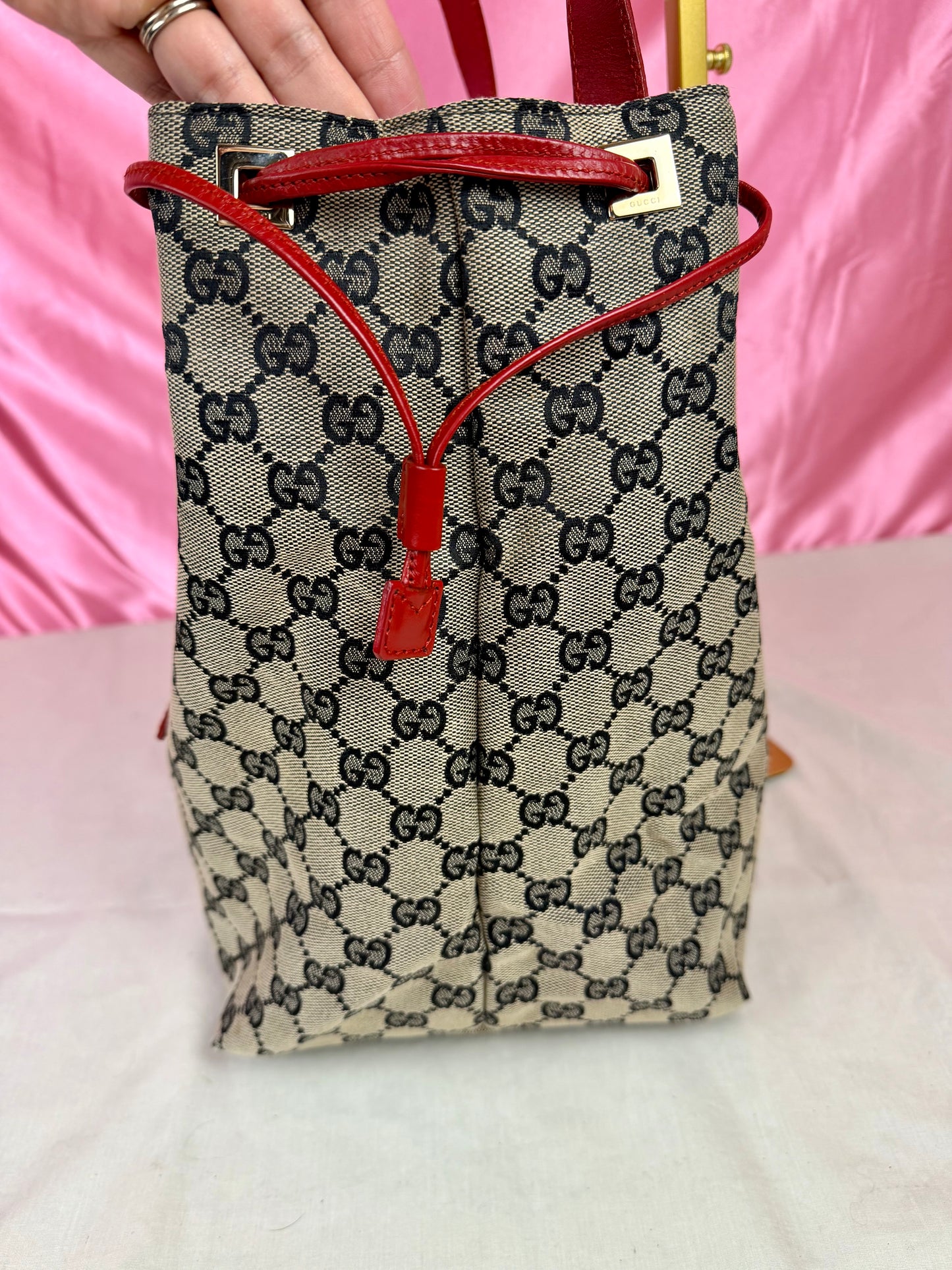 Gucci Red/Navy Supreme Tote