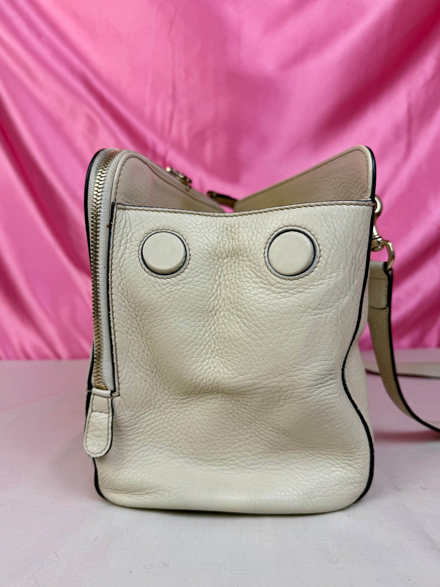 White Leather Interlocking G
