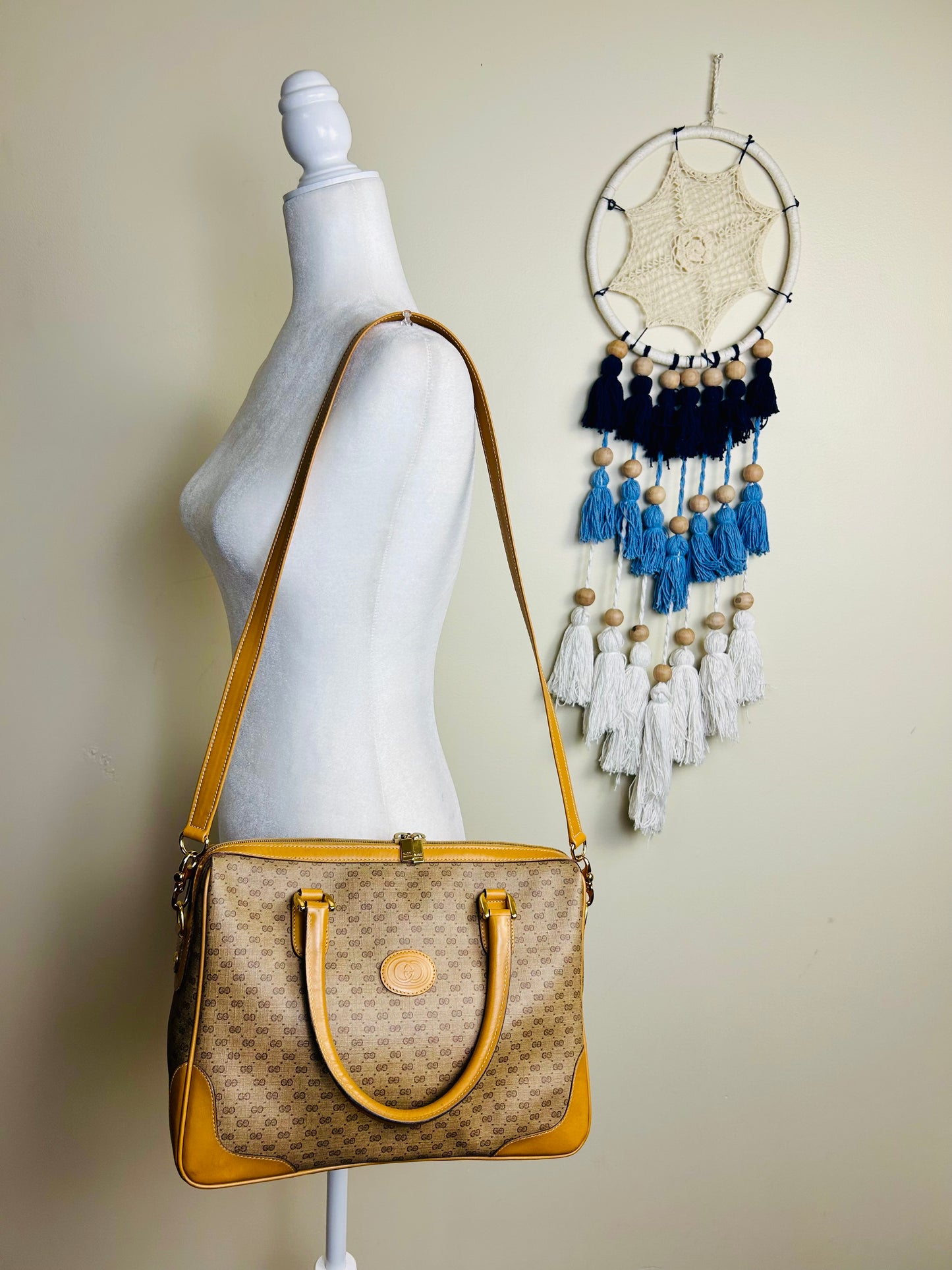 Yellow Micro Gucci Two-Way Shoulder Bag