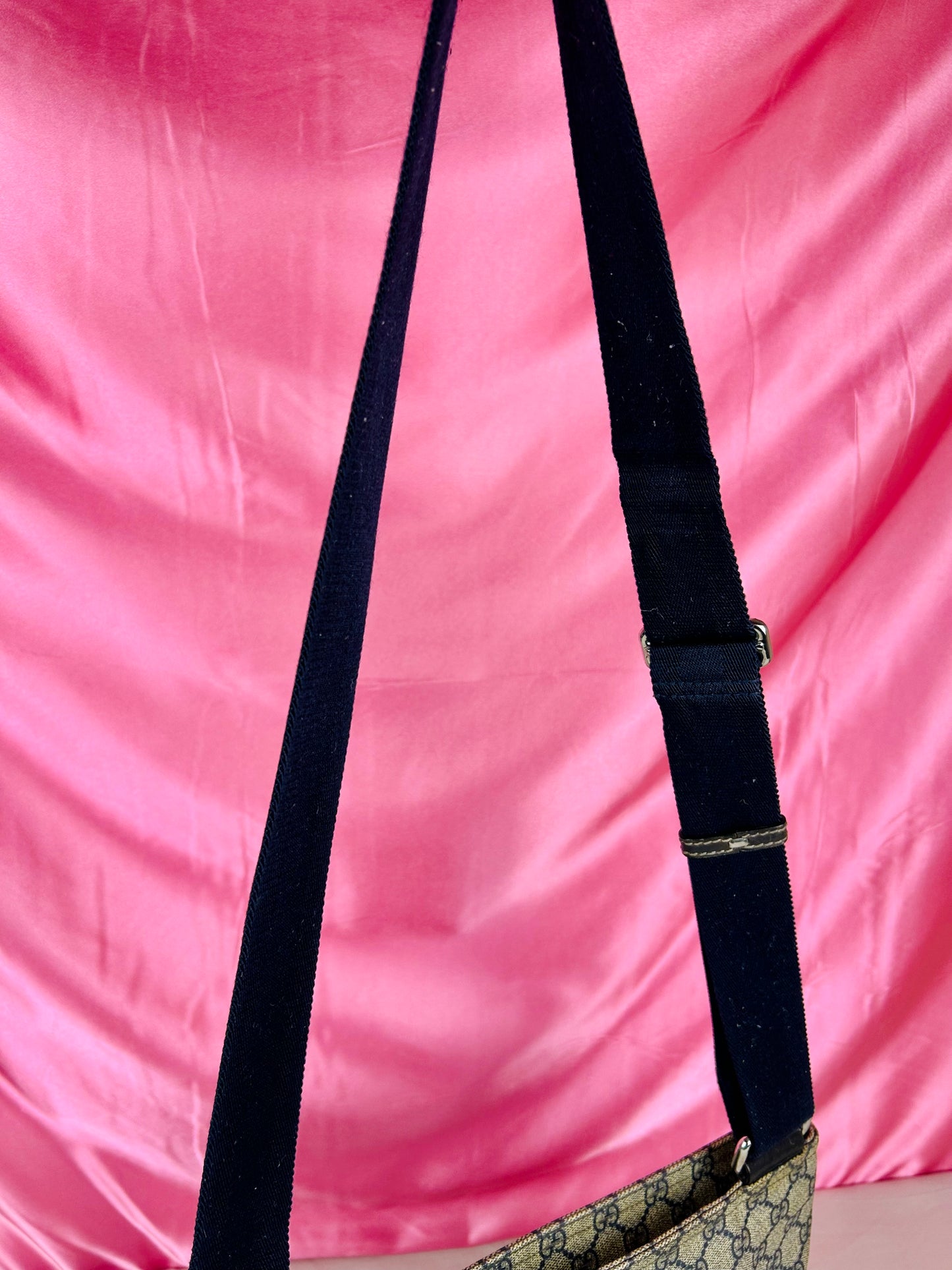 Large Navy Gucci Supreme Crossbody