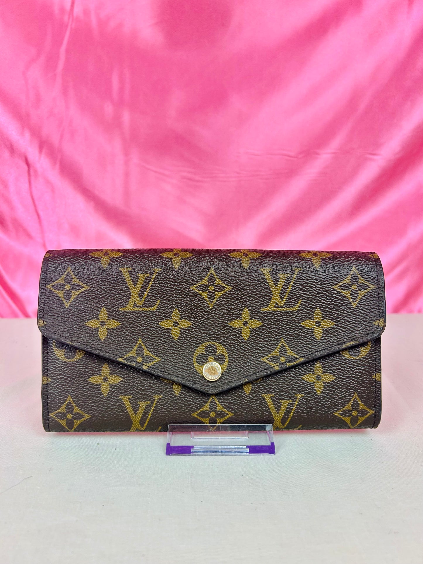 Sarah Wallet NM in Monogram/Rose