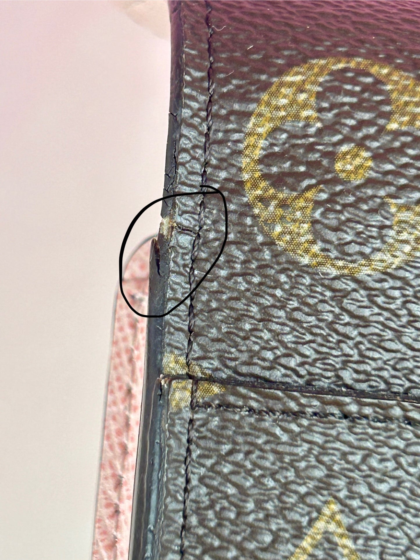 Sarah Wallet NM in Monogram/Rose