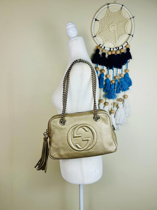 Bronze Gucci Soho Chain Shoulder Bag