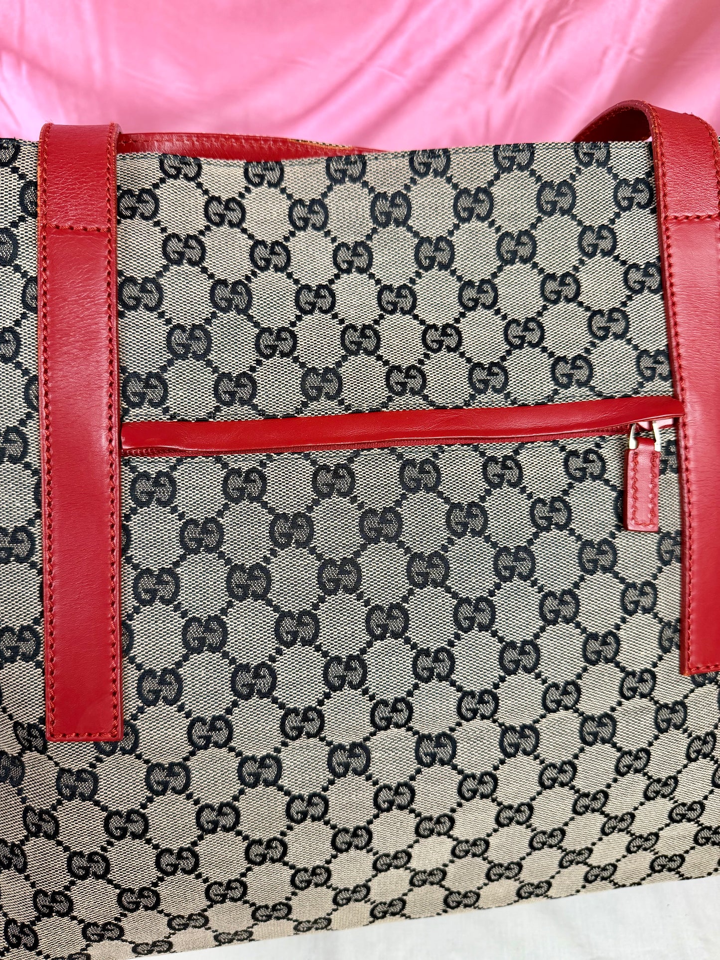 Gucci Red/Navy Supreme Tote