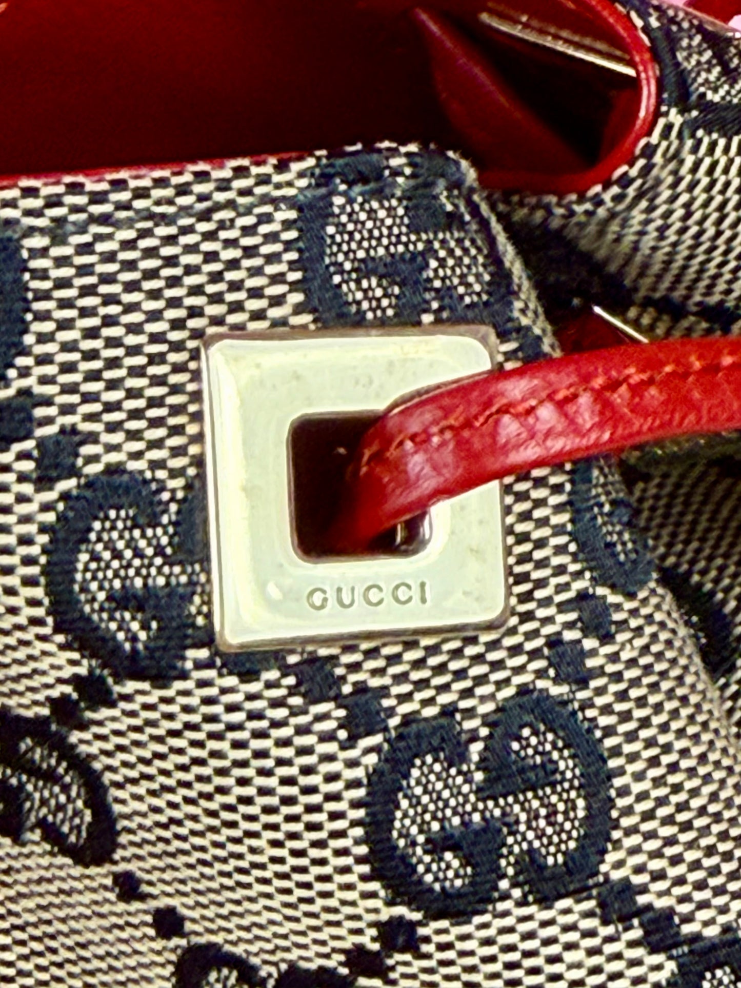 Gucci Red/Navy Supreme Tote