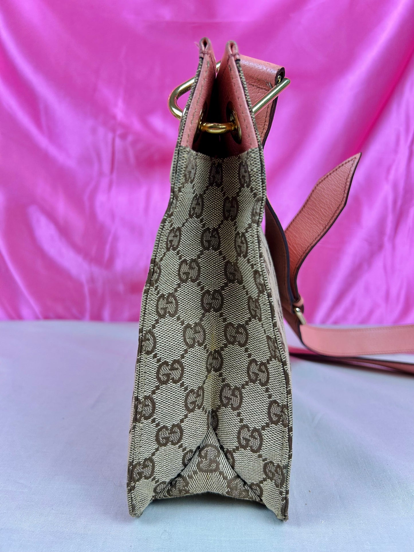 Gucci Pink Strap Supreme Crossbody
