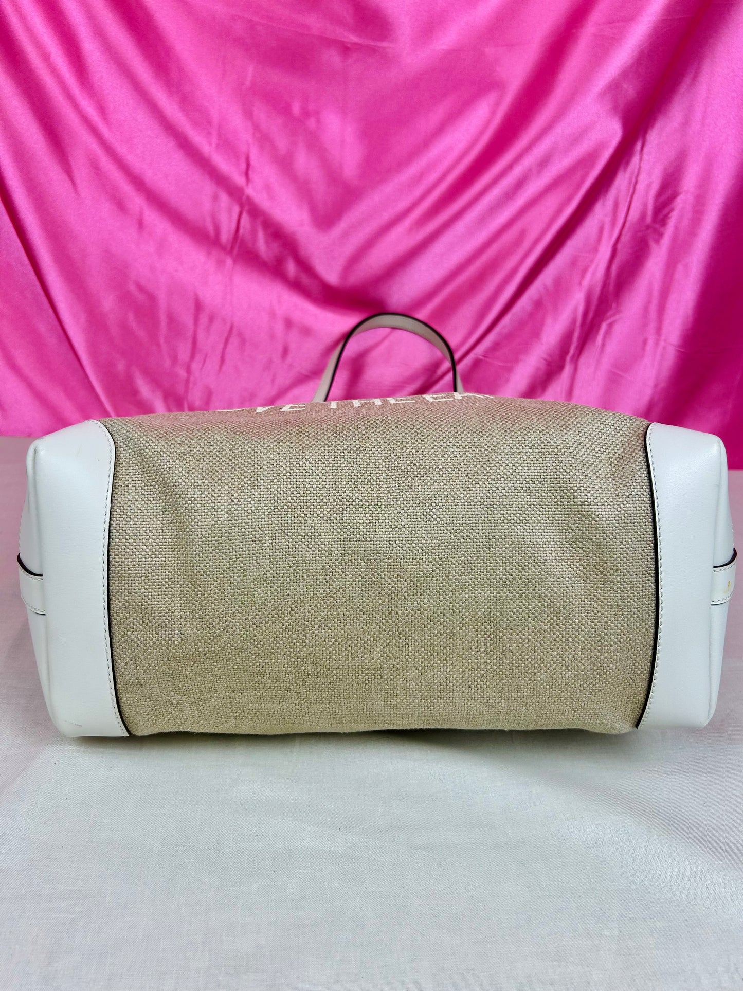 White and Linen Gucci Tote