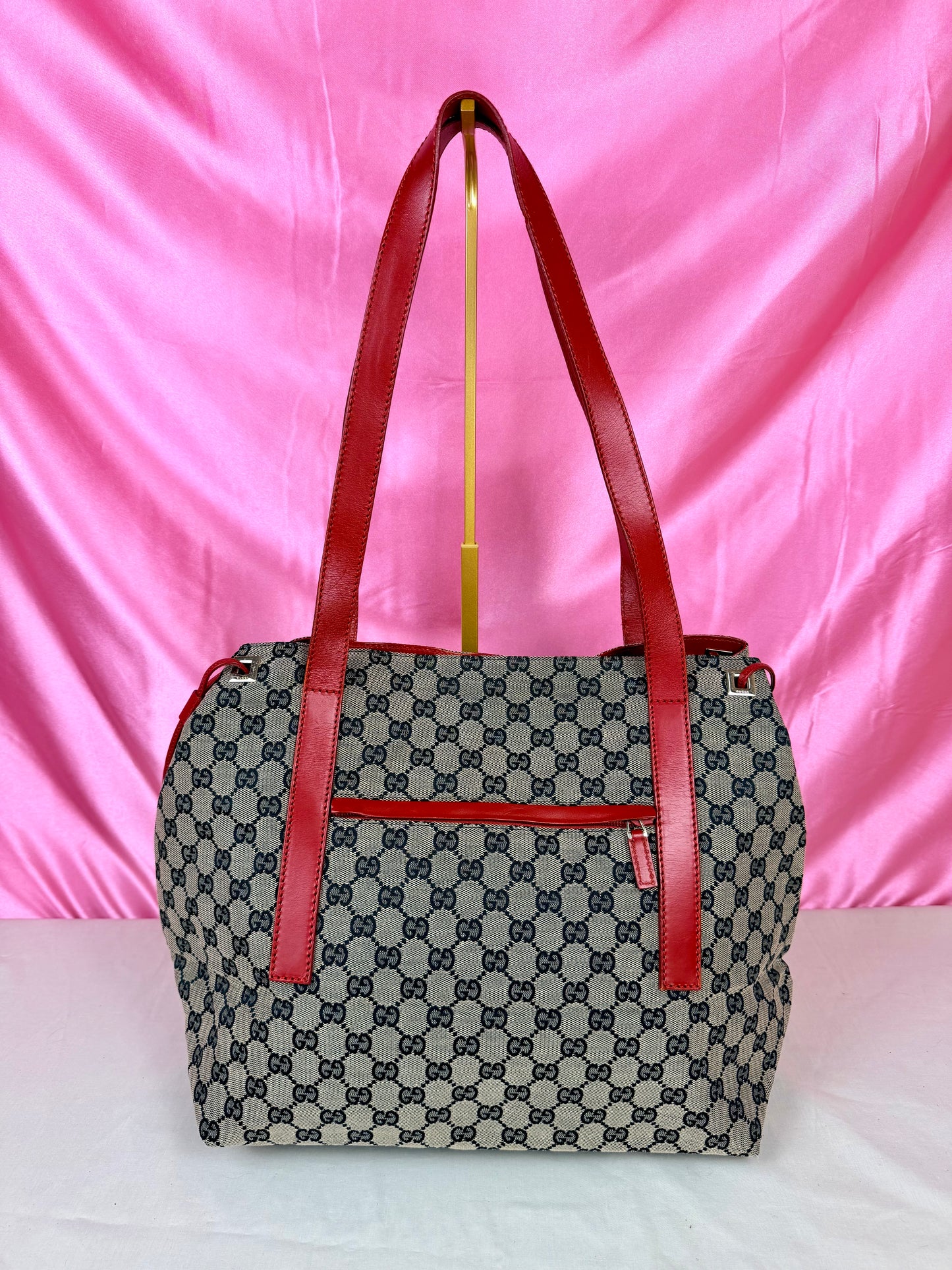 Gucci Red/Navy Supreme Tote