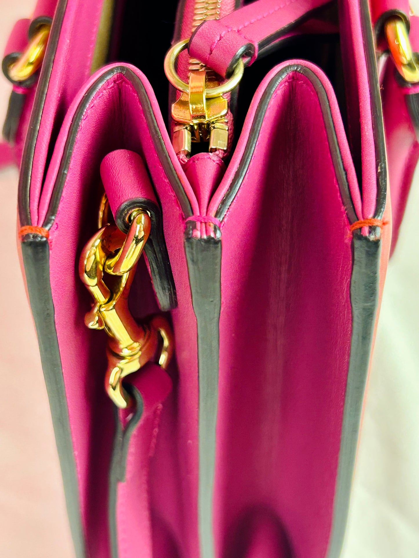 Gucci Red and Pink Open Top Tote