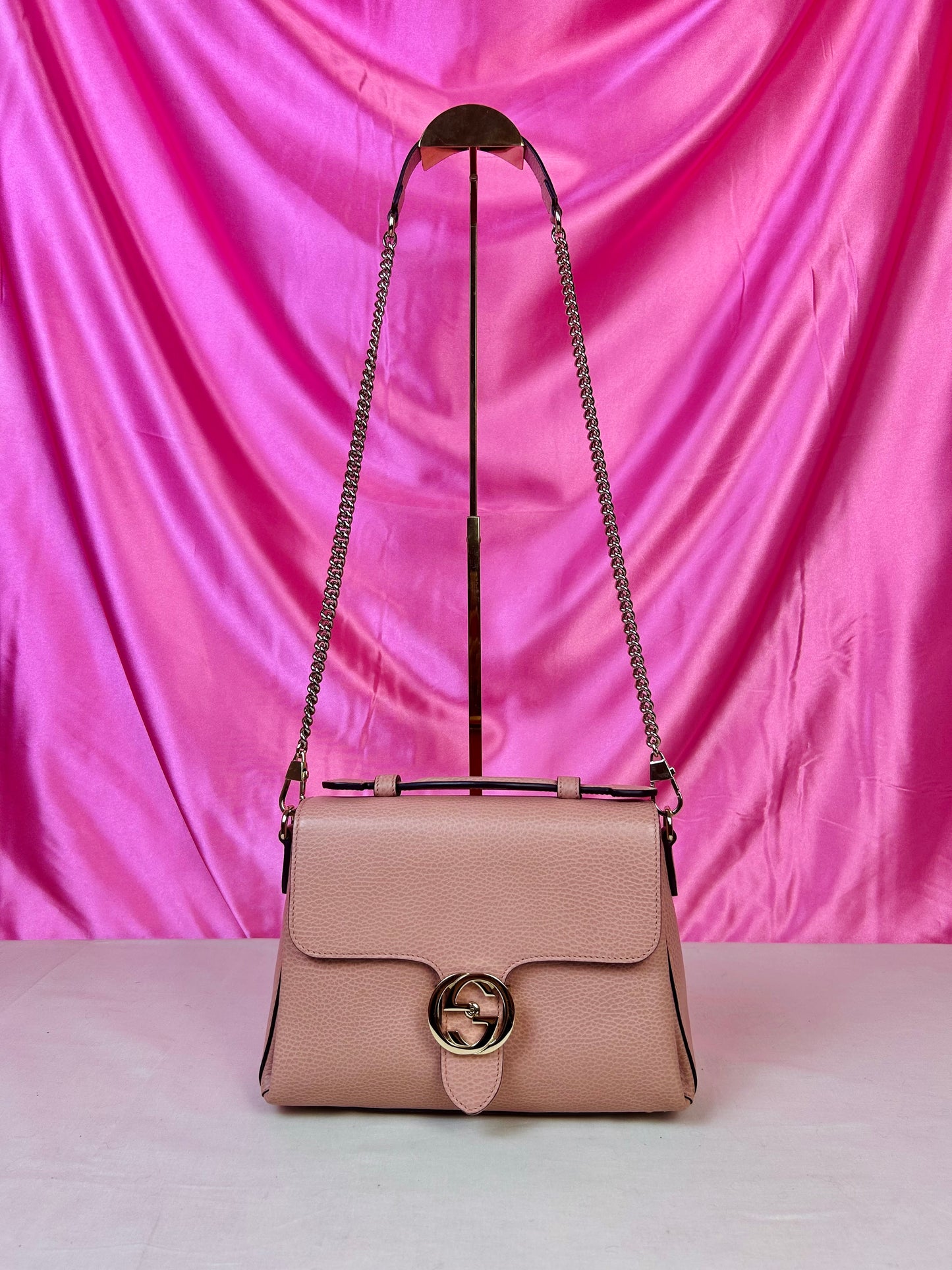Pink Interlocking Top Handle Gucci