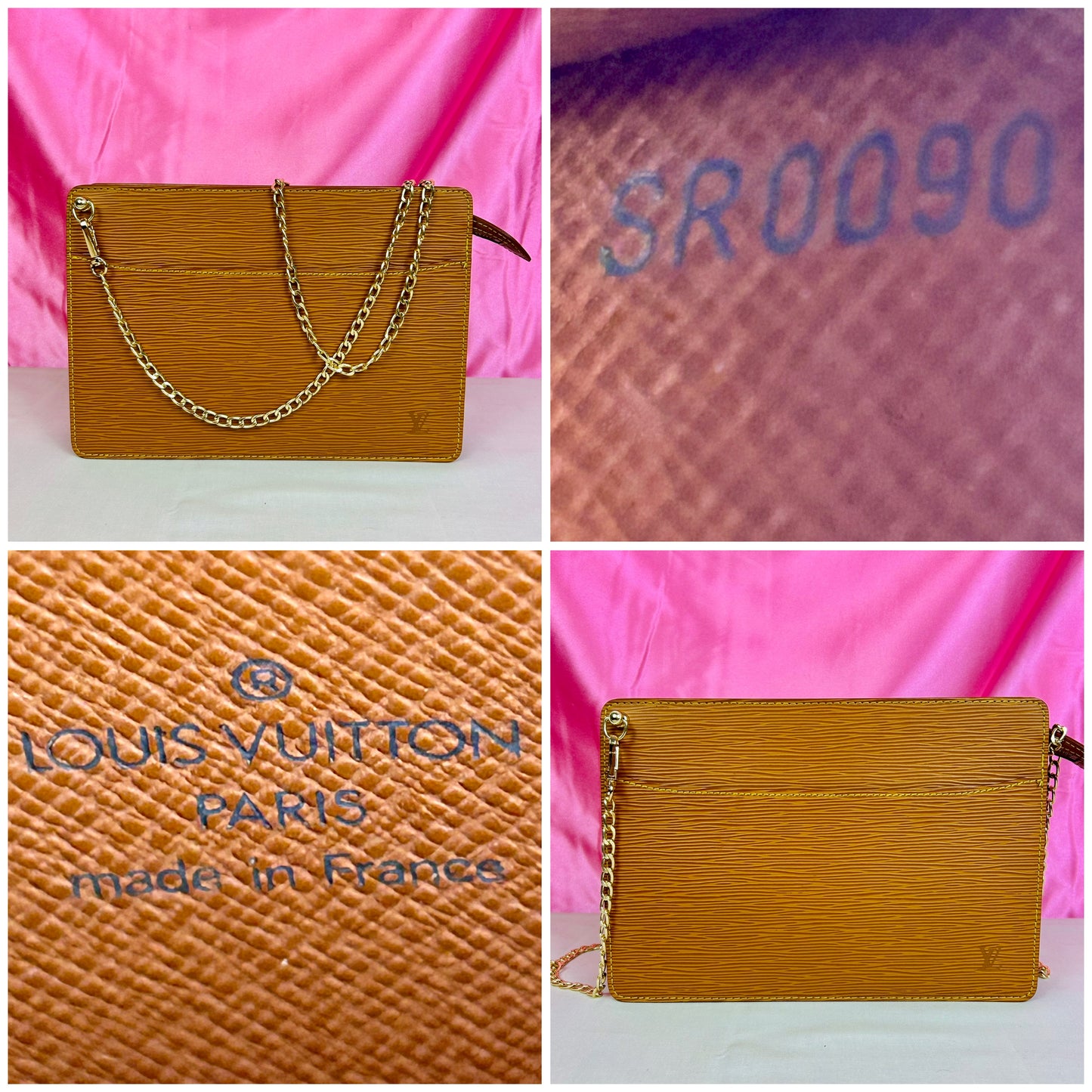 Homme clutch converted crossbody in Tan Epi Leather