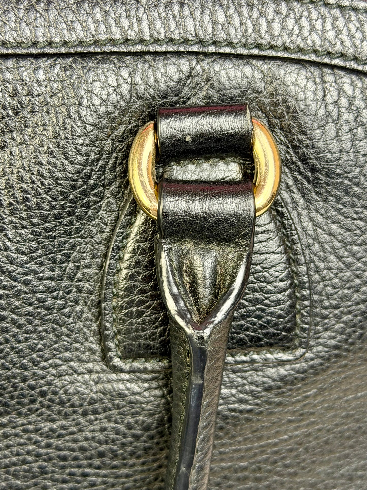 Black Gucci Dollar Calfskin Dome Satchel