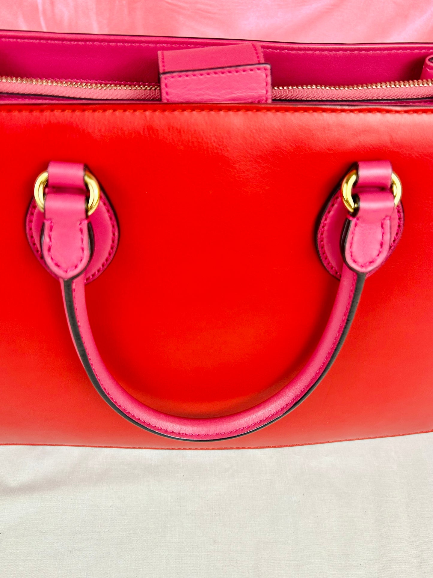 Gucci Red and Pink Open Top Tote