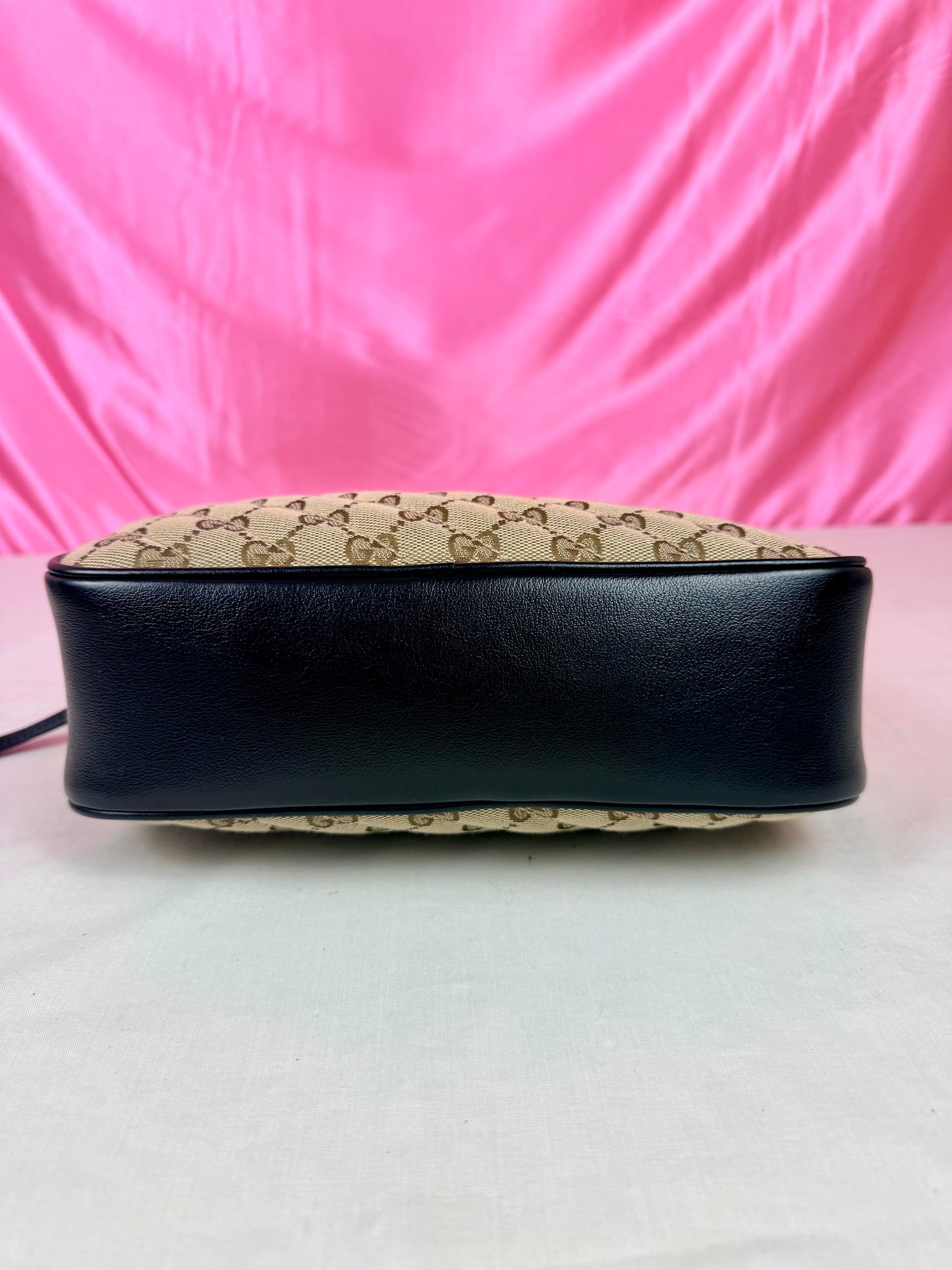 Black and Beige Small Gucci Marmont