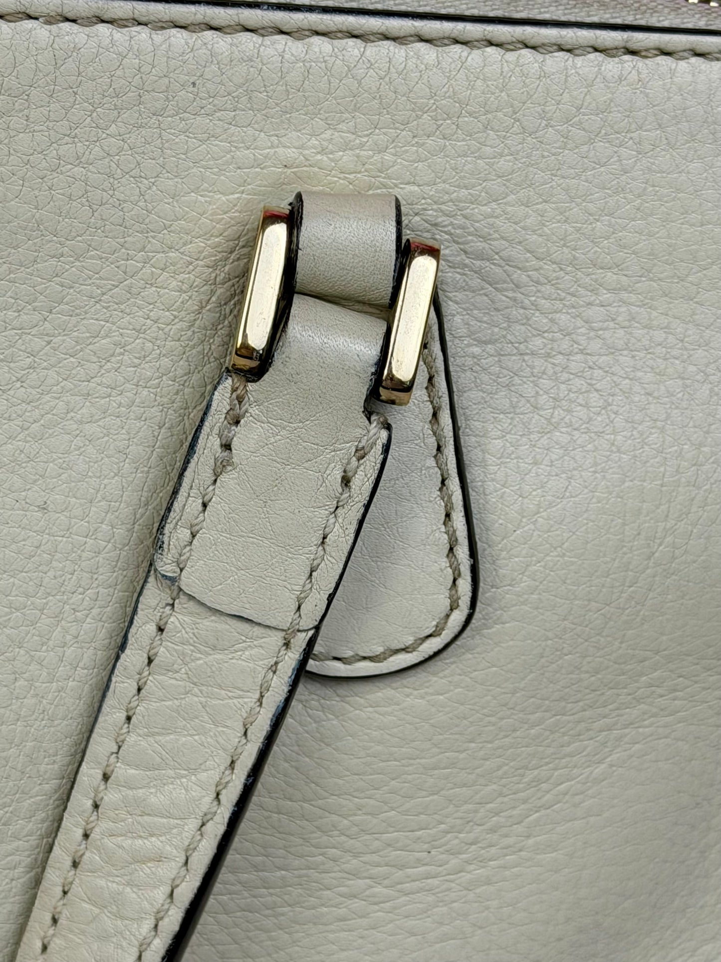 White Leather Interlocking G