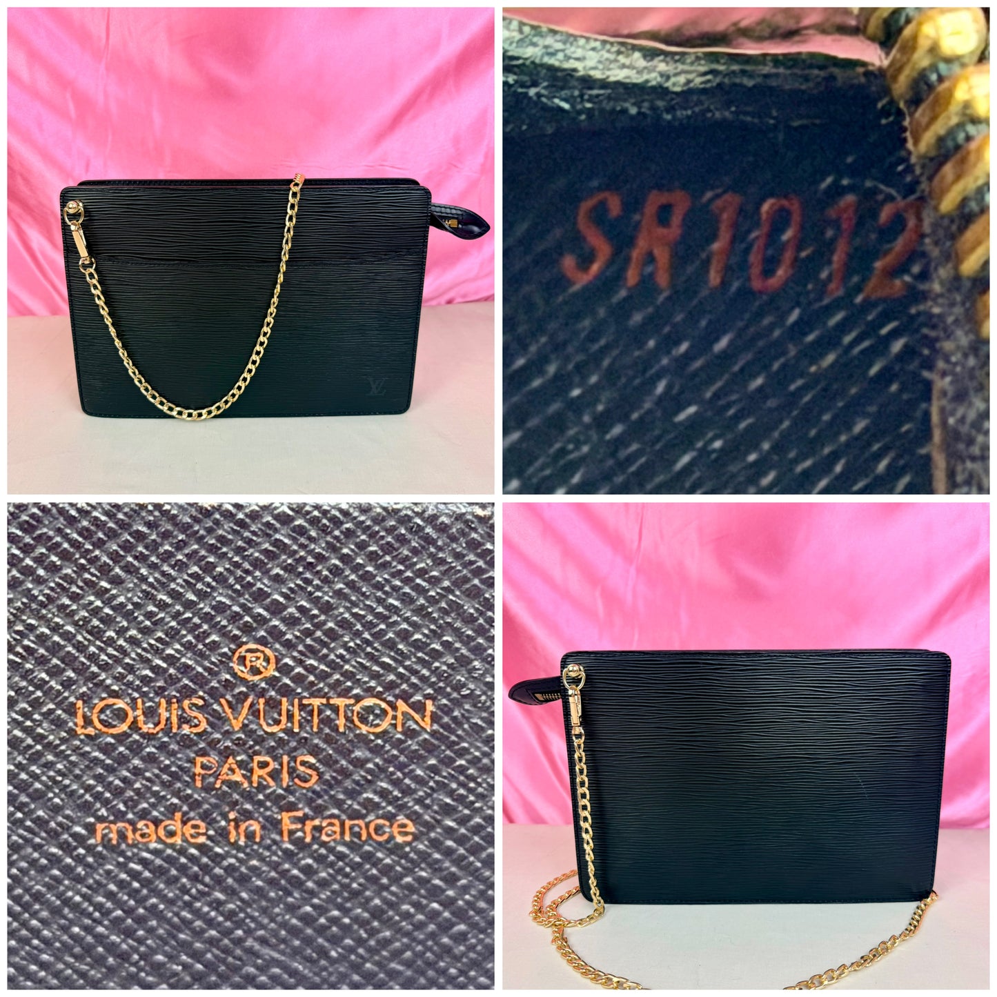 Black Epi Homme Clutch