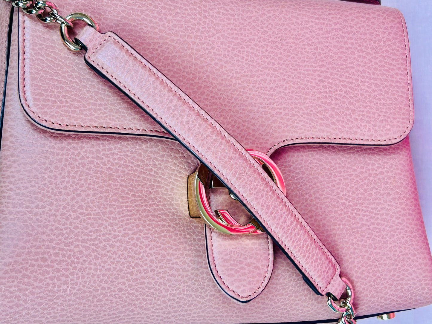 Pink Interlocking Top Handle Gucci