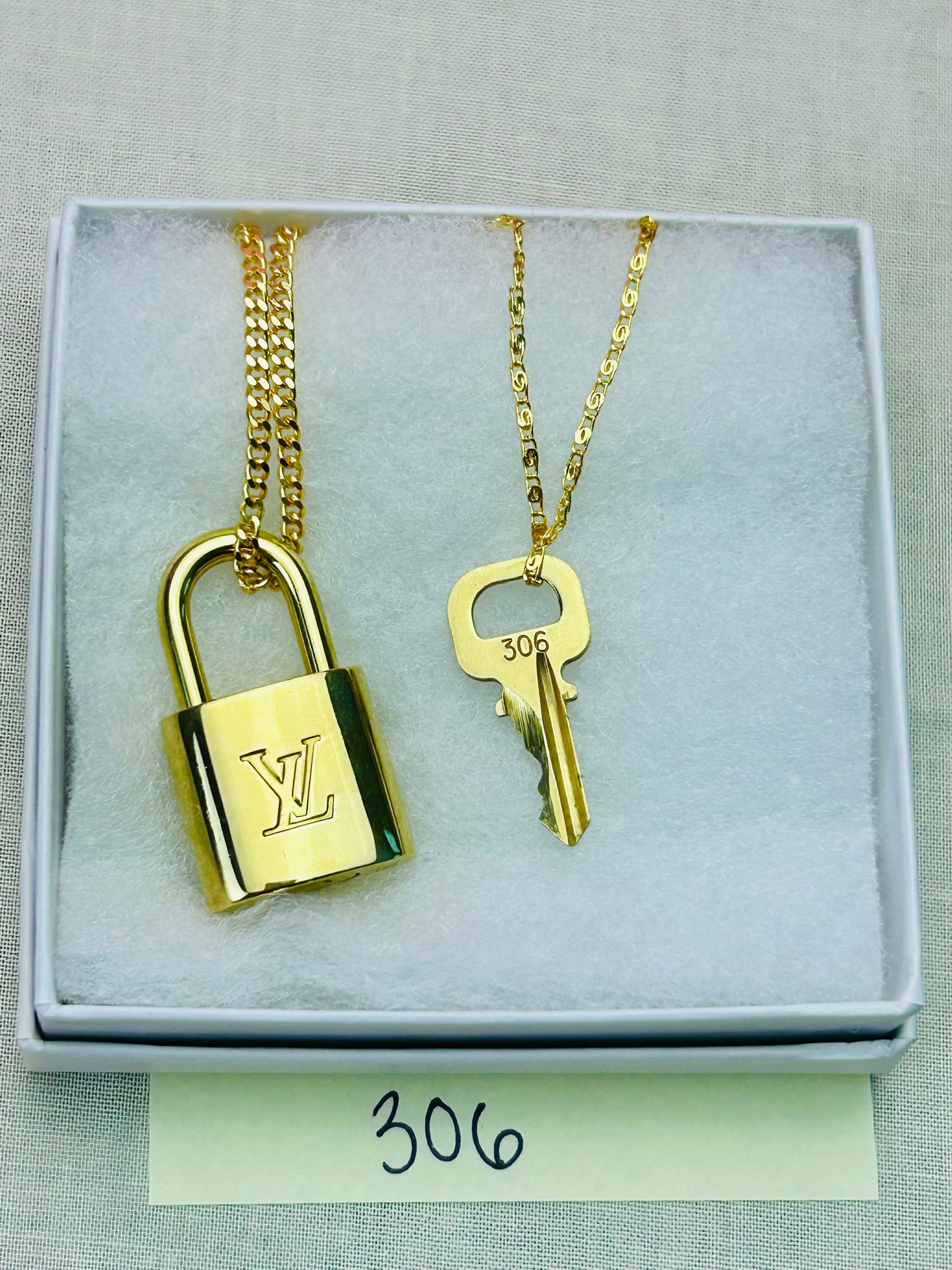 Lock and Key Necklace Set
