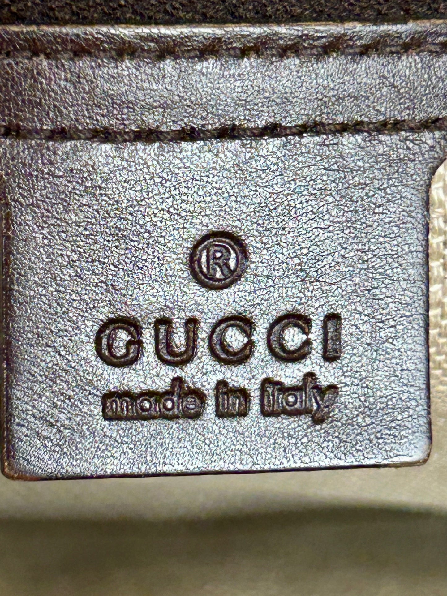 Brown and Linen Gucci Tote and Pouch