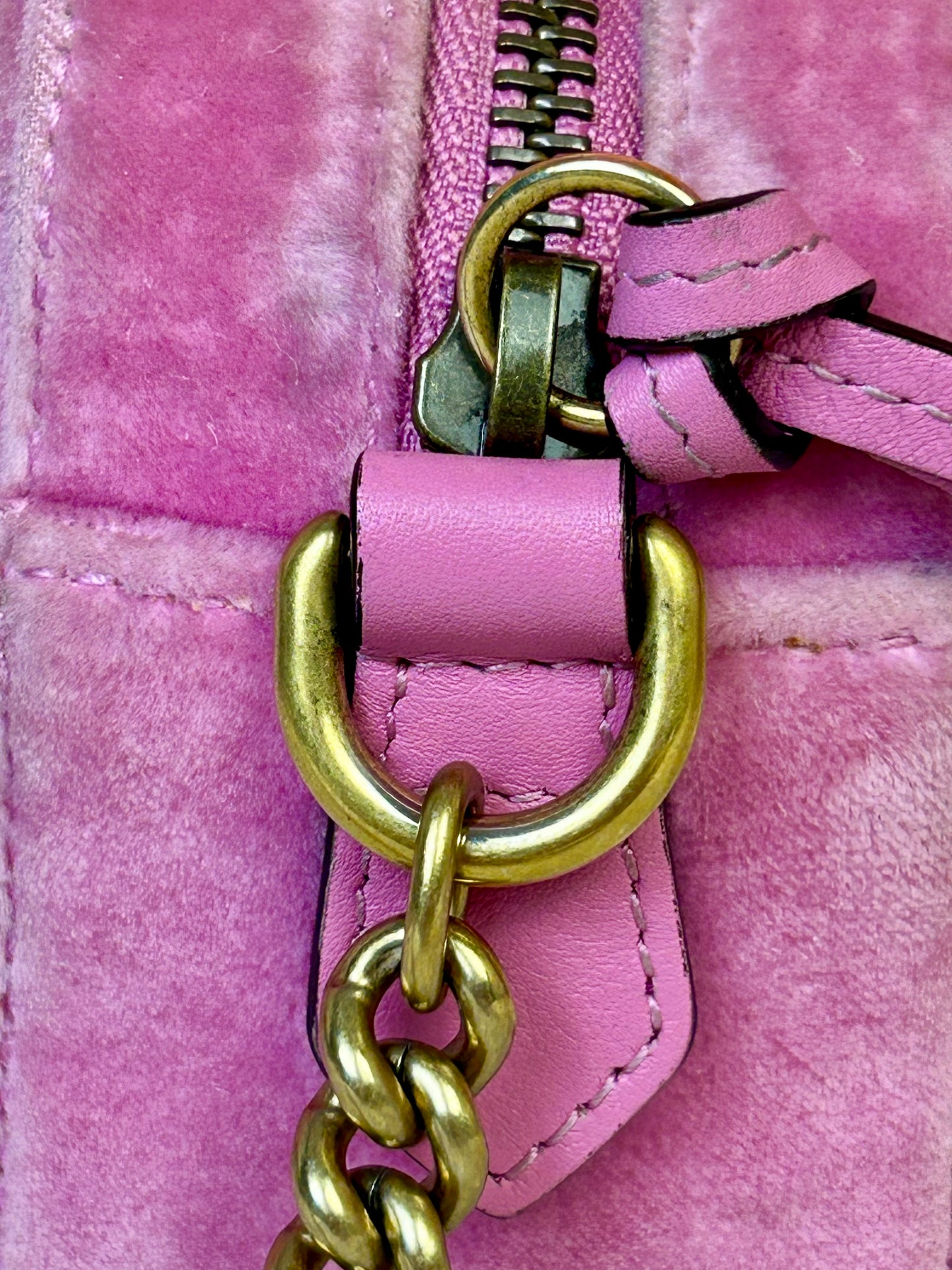 Pink Velvet and Crystal Mini Marmont