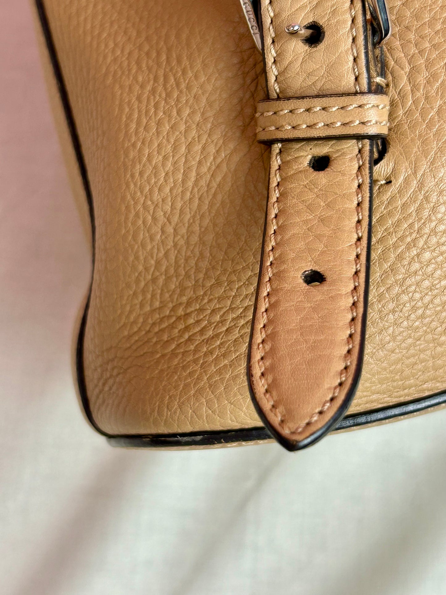 Gucci Tan Leather Bamboo Backpack (New Model)