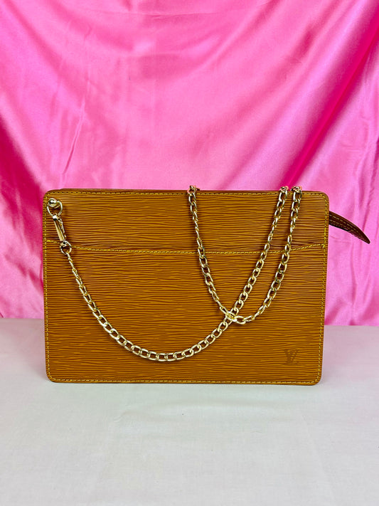 Homme clutch converted crossbody in Tan Epi Leather