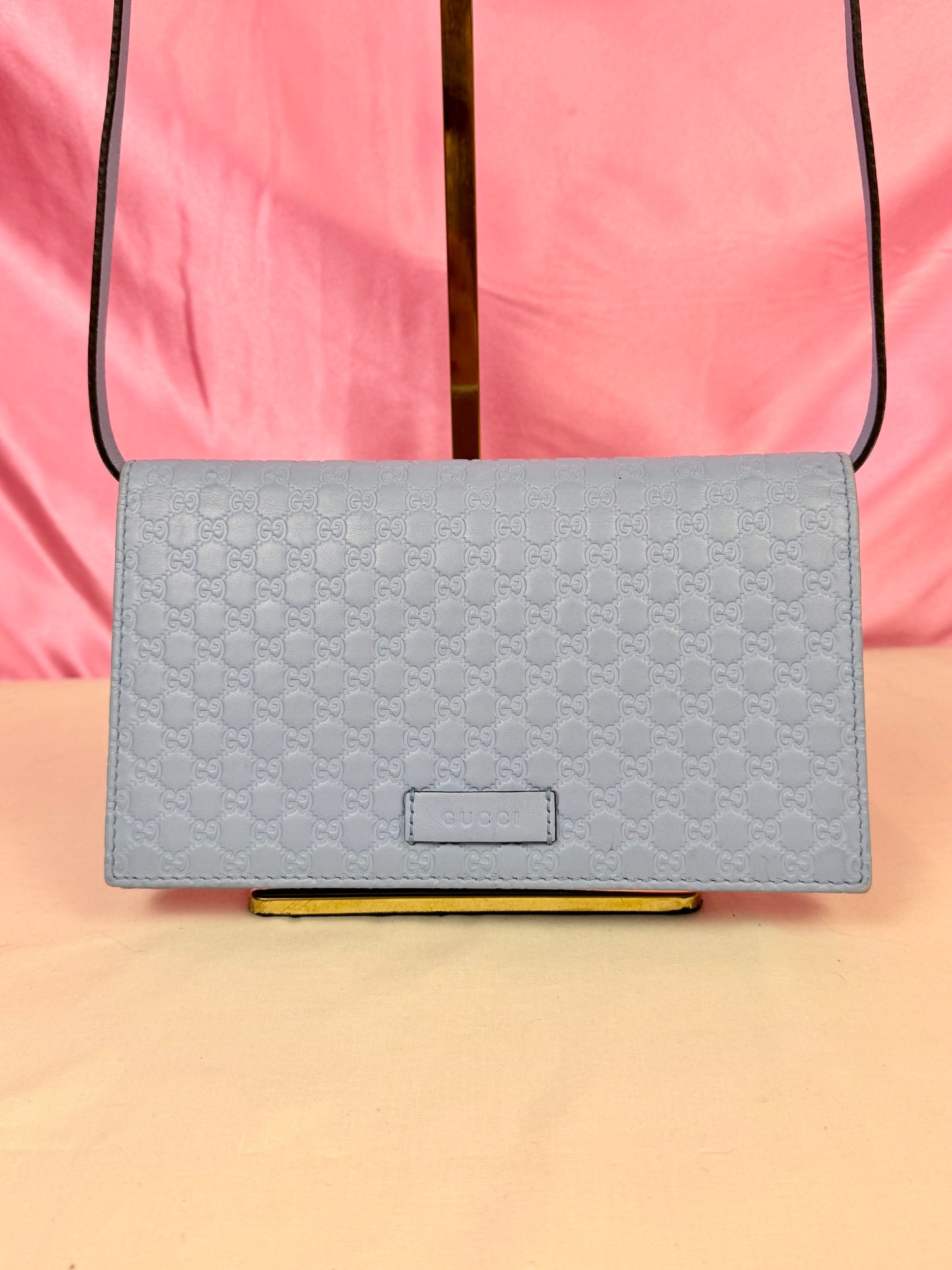 Blue Microguccimissia Wallet on Strap
