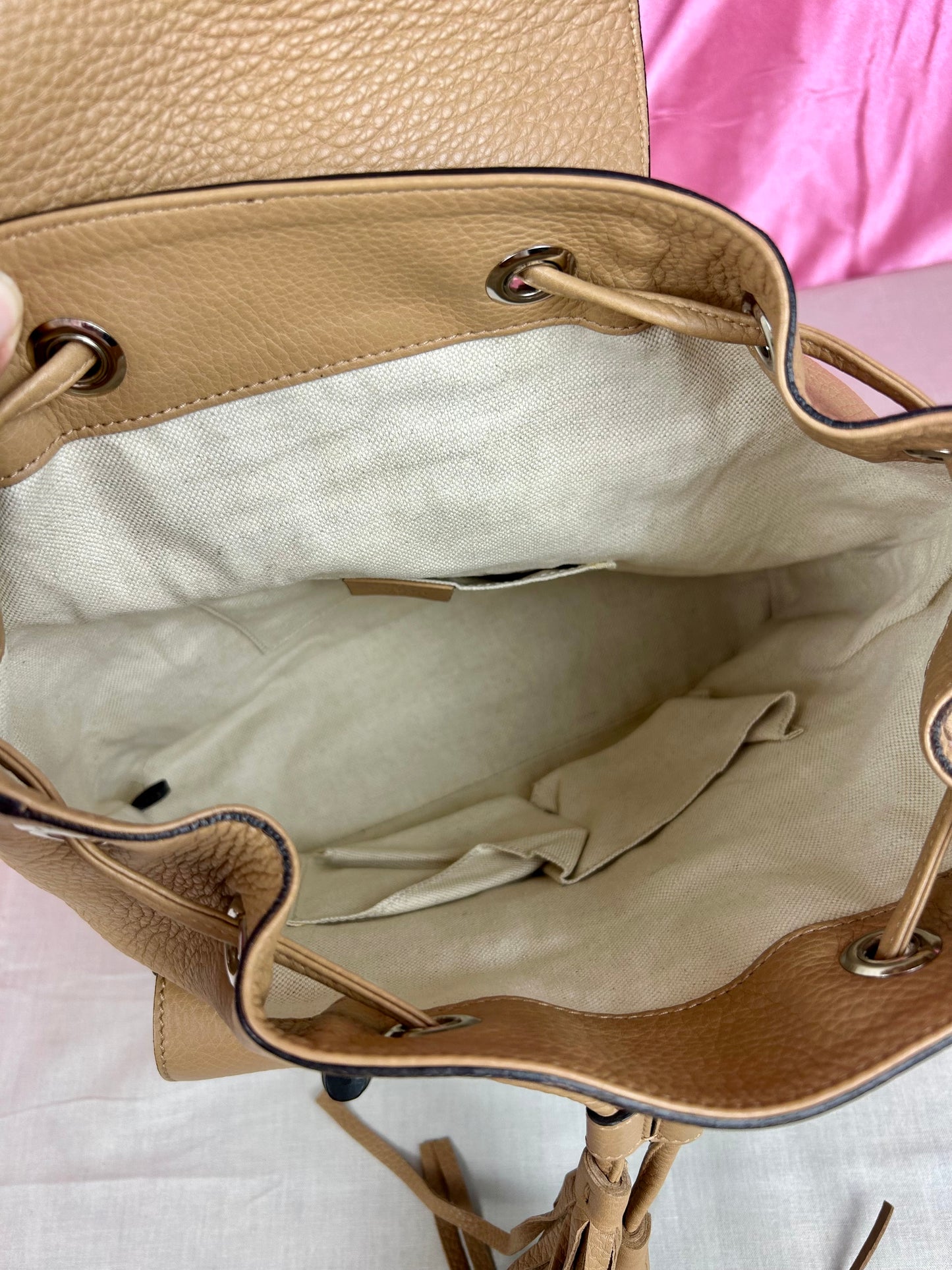 Gucci Tan Leather Bamboo Backpack (New Model)