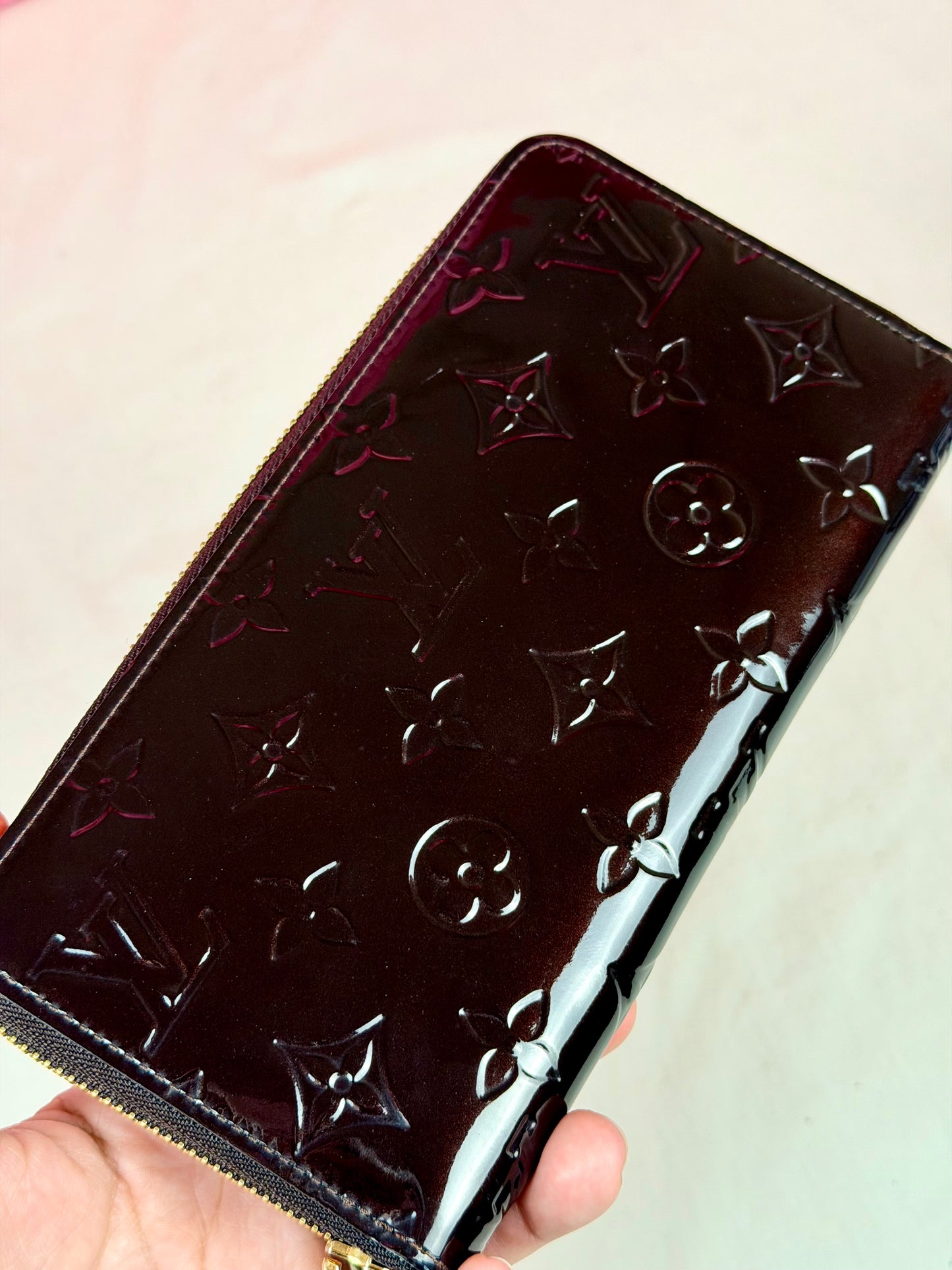 Purple Vernis Zippy Wallet