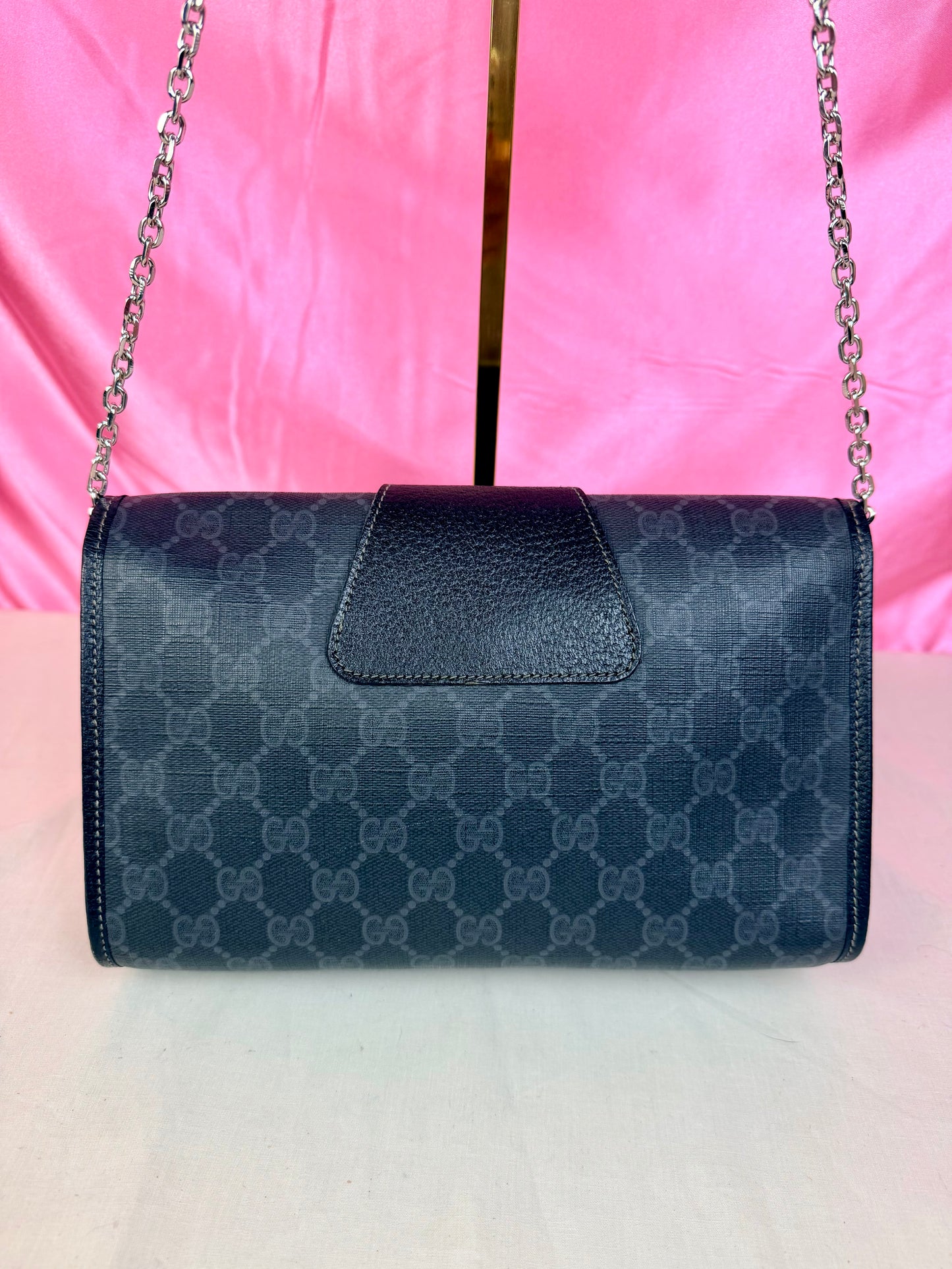 Black Sherry Line Clutch on Chain