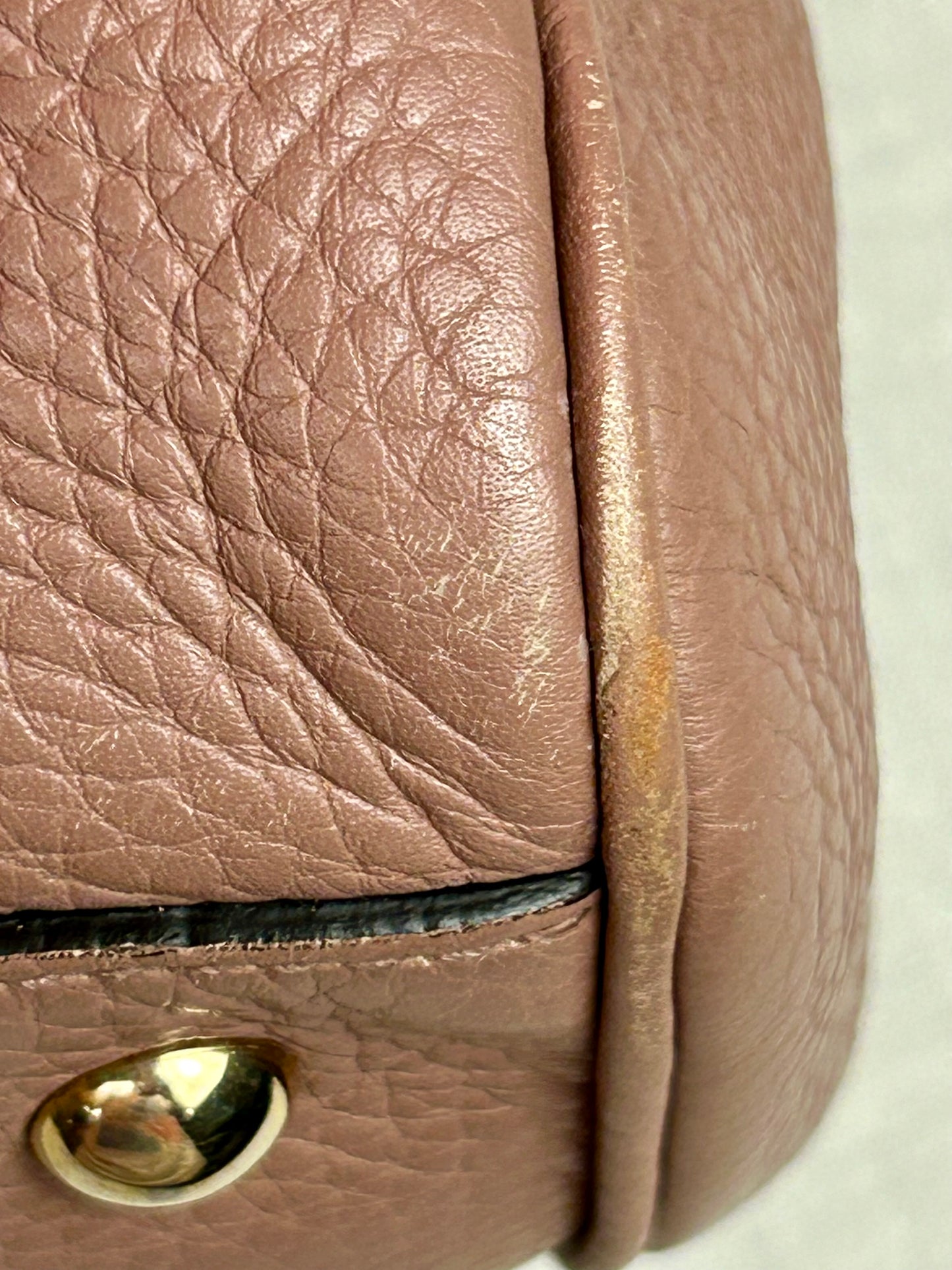 Mauve Gucci Bamboo Handle Two-Way