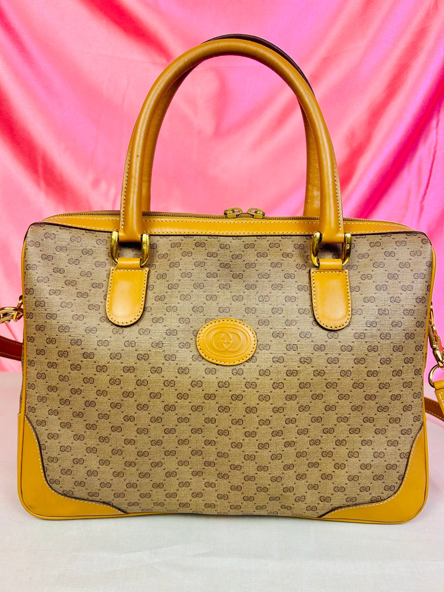 Yellow Micro Gucci Two-Way Shoulder Bag