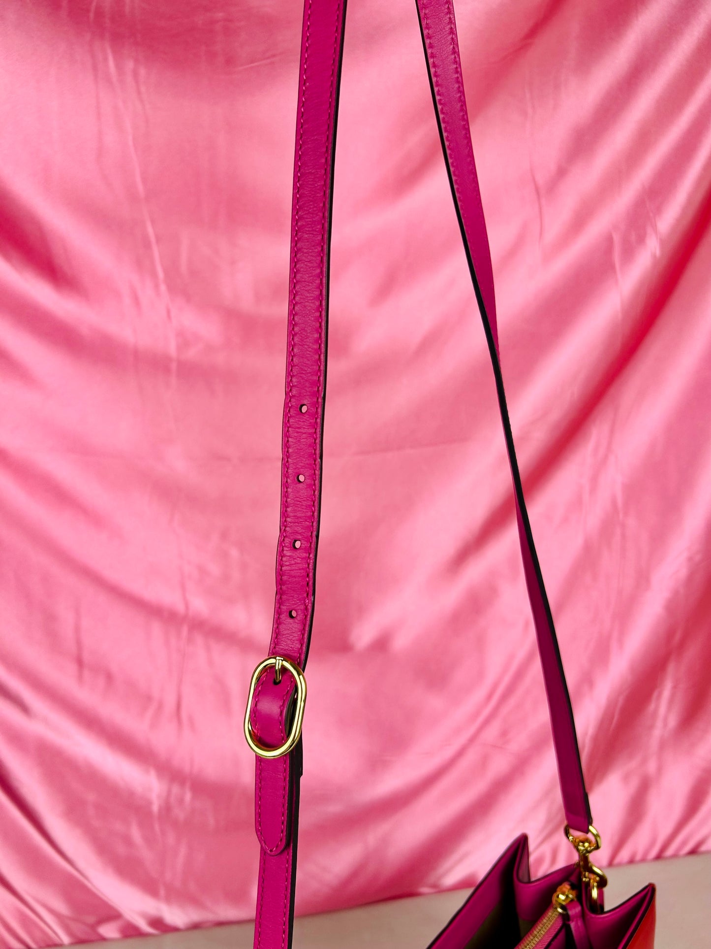 Gucci Red and Pink Open Top Tote