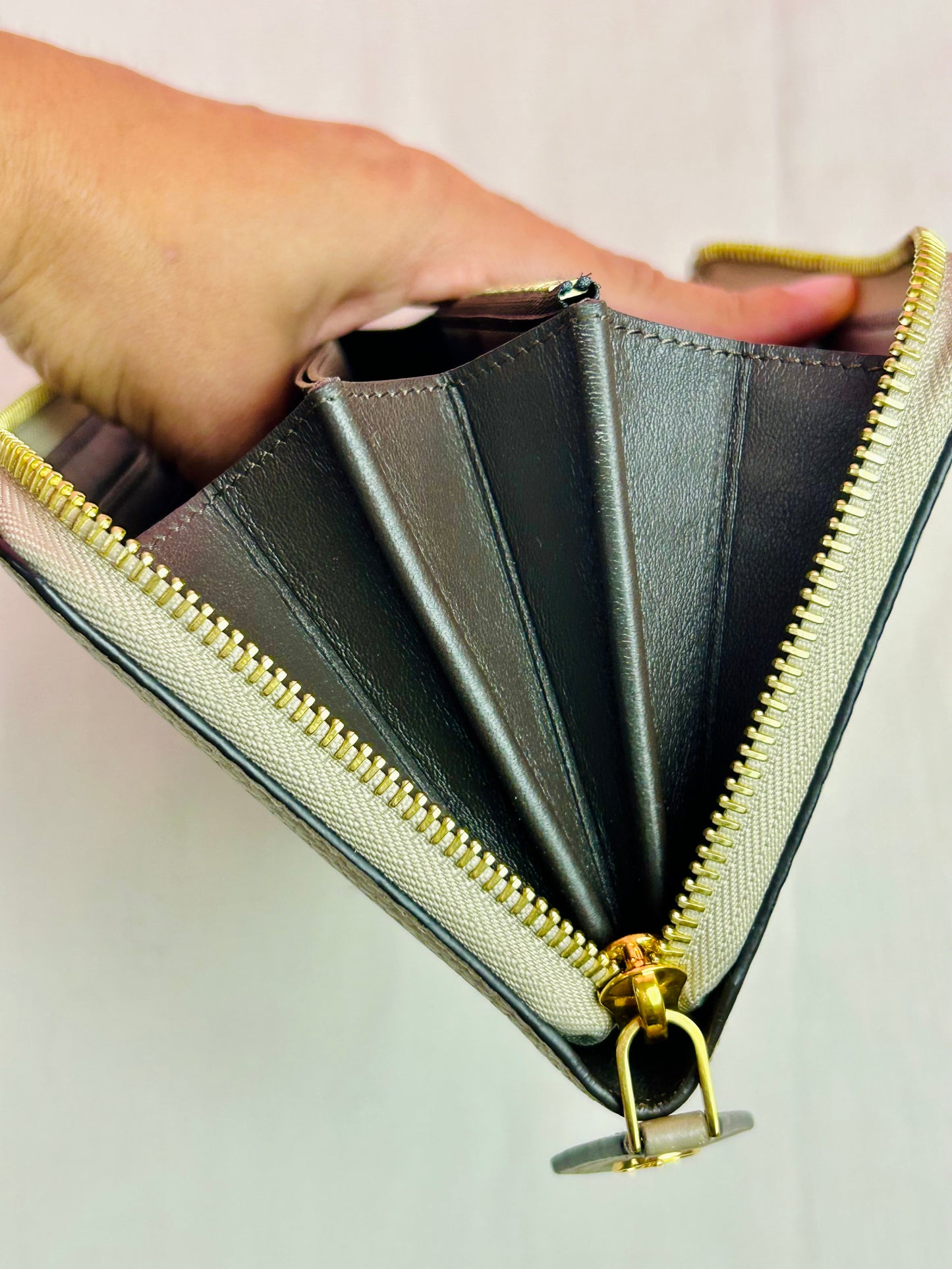 Taurillon Comet Taupe Zippy Wallet