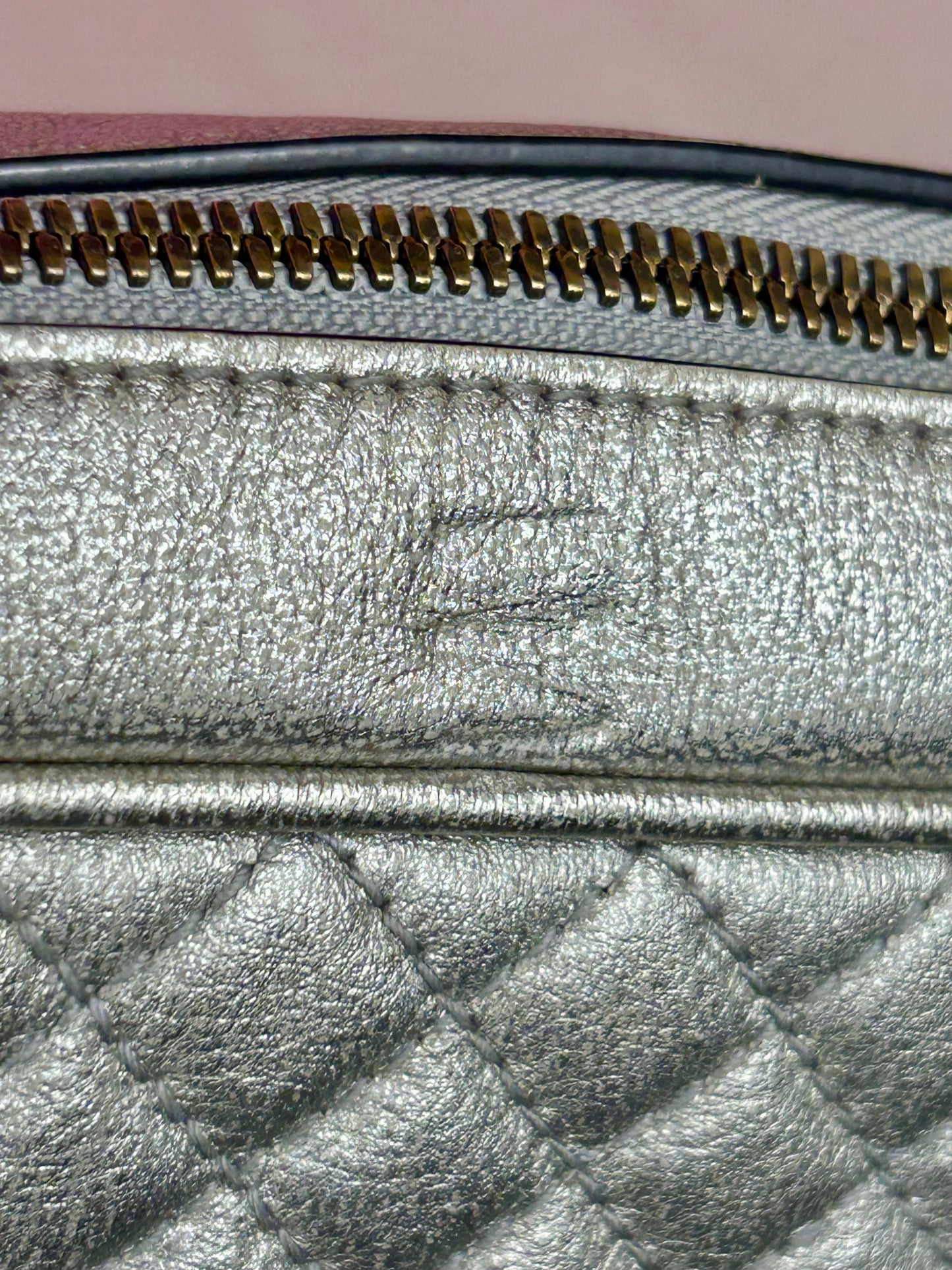 Silver Gucci Napa Trapuntata Crossbody