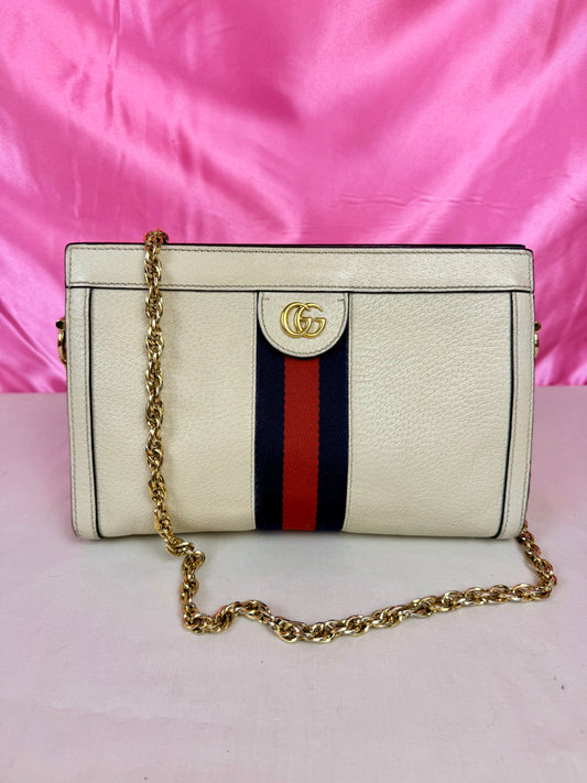 Cream Gucci Ophedia Chain Shoulder Bag