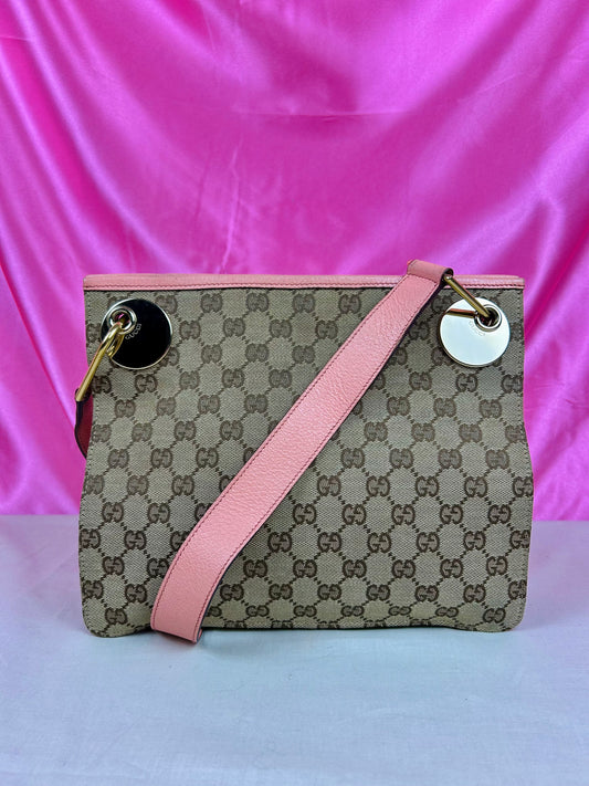 Gucci Pink Strap Supreme Crossbody