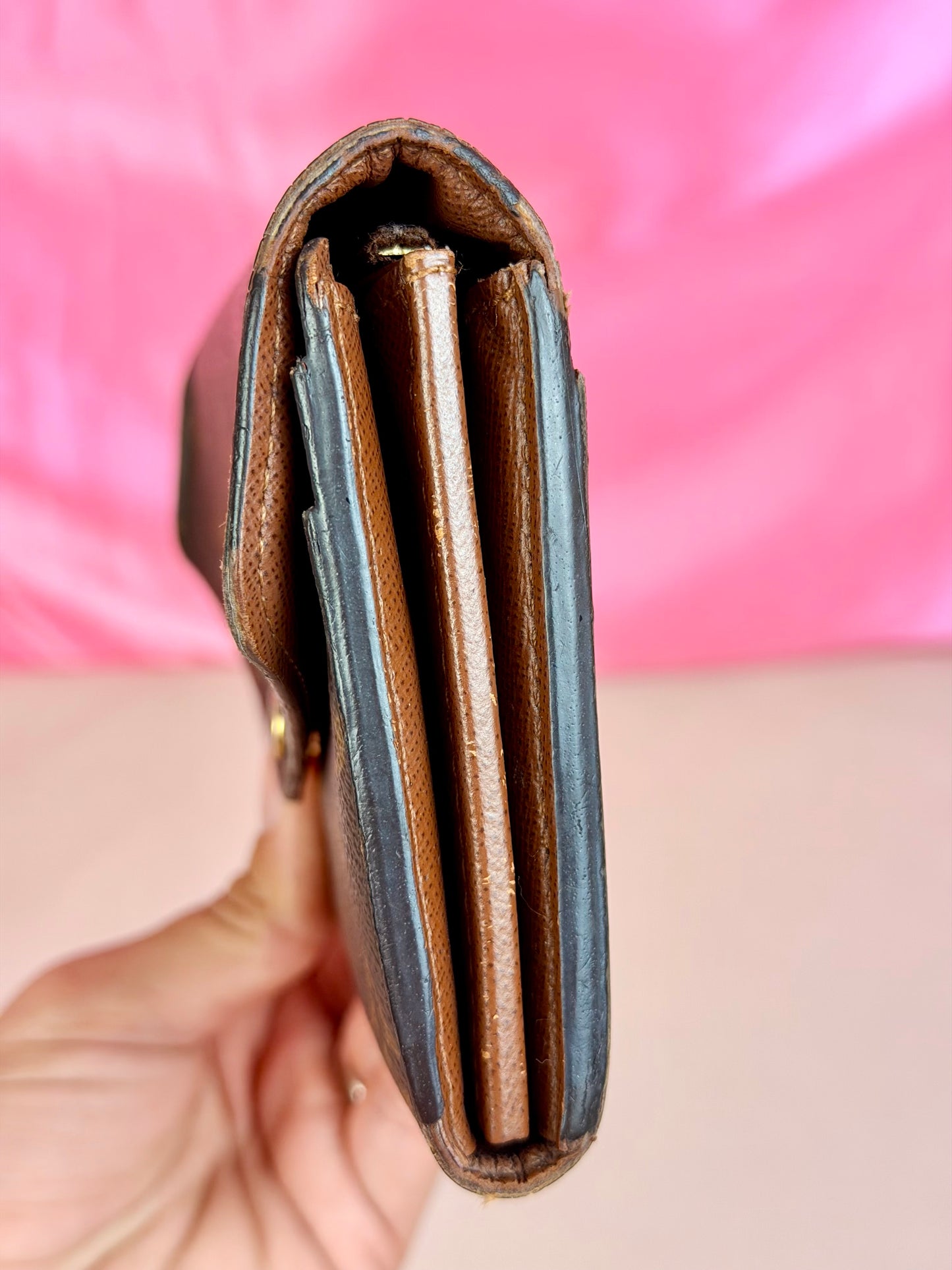 Sarah Wallet NM in Monogram/Brown