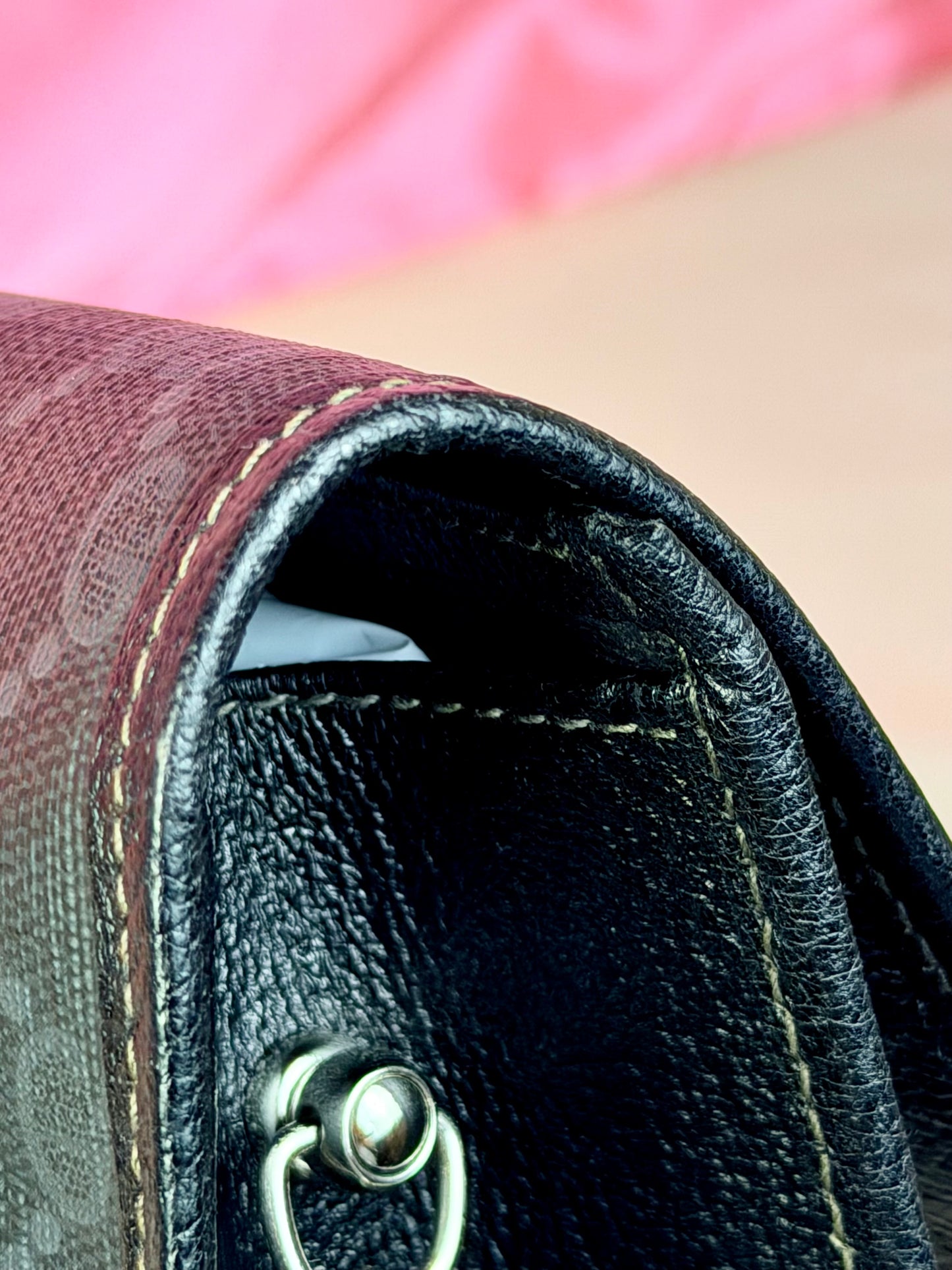 Black Sherry Line Clutch on Chain