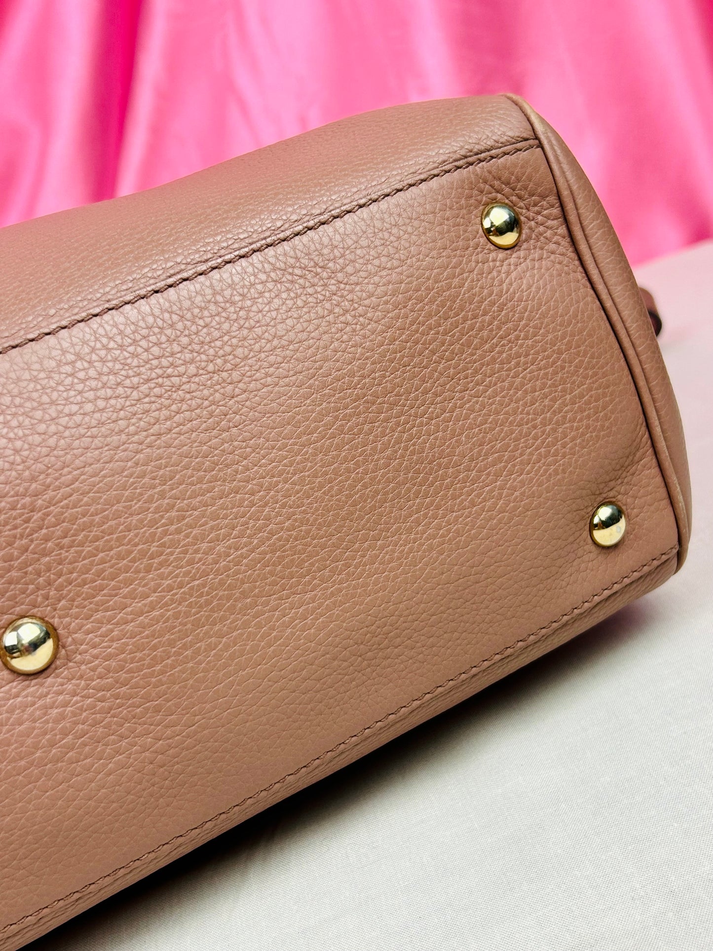 Mauve Gucci Bamboo Handle Two-Way