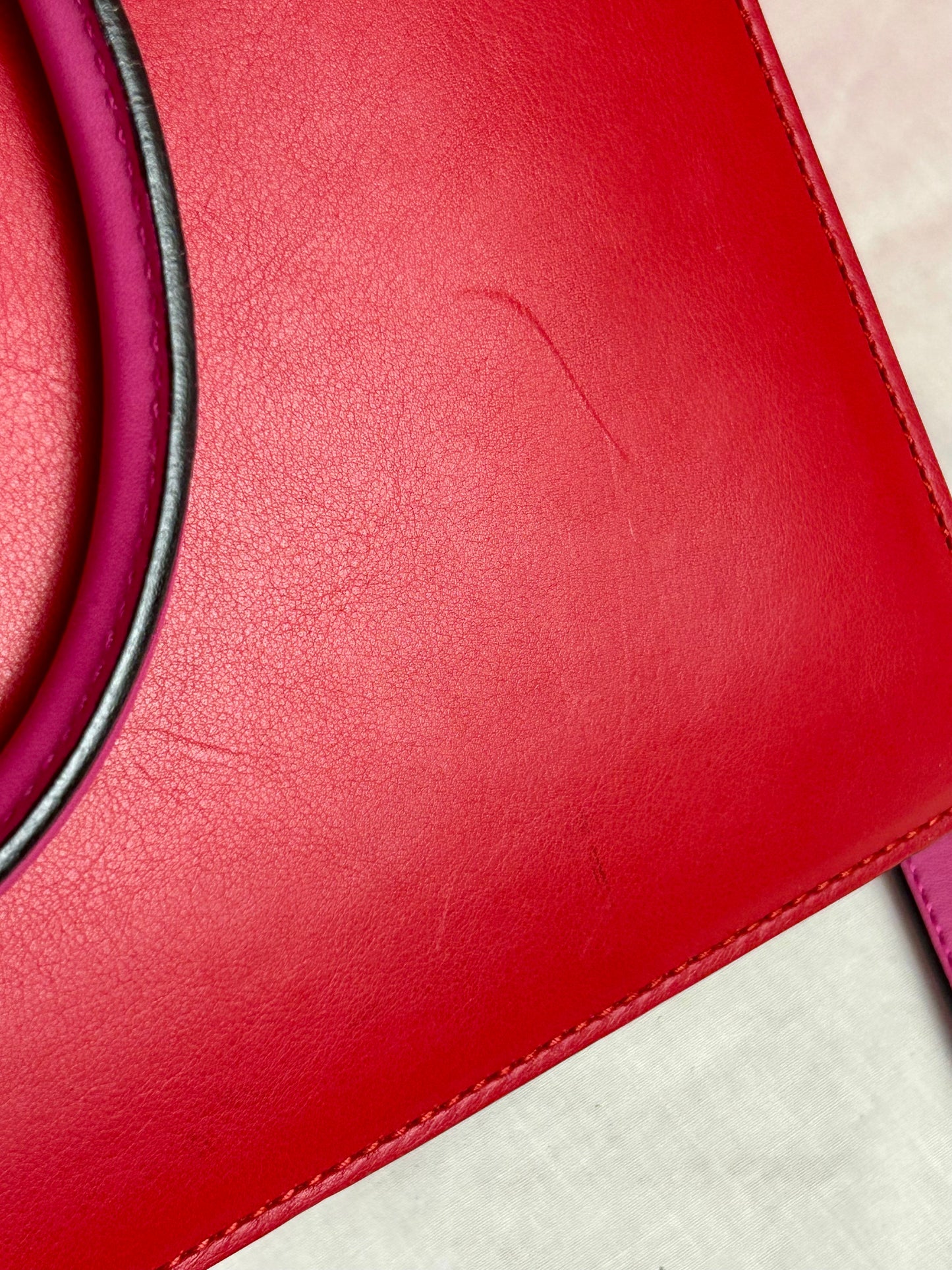 Gucci Red and Pink Open Top Tote