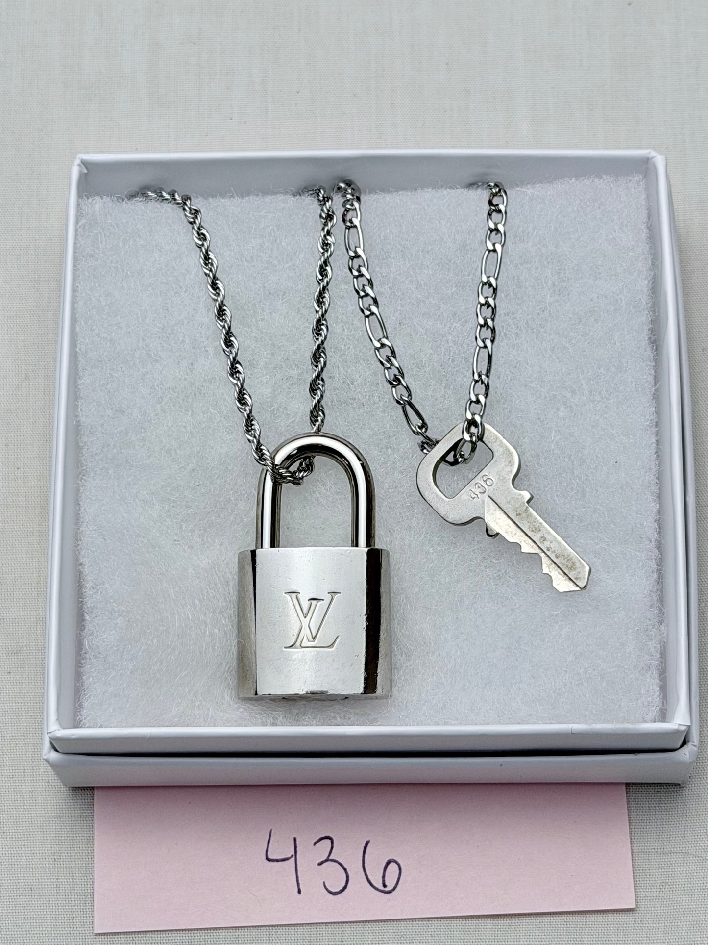 Silver Lock and Key Necklaces
