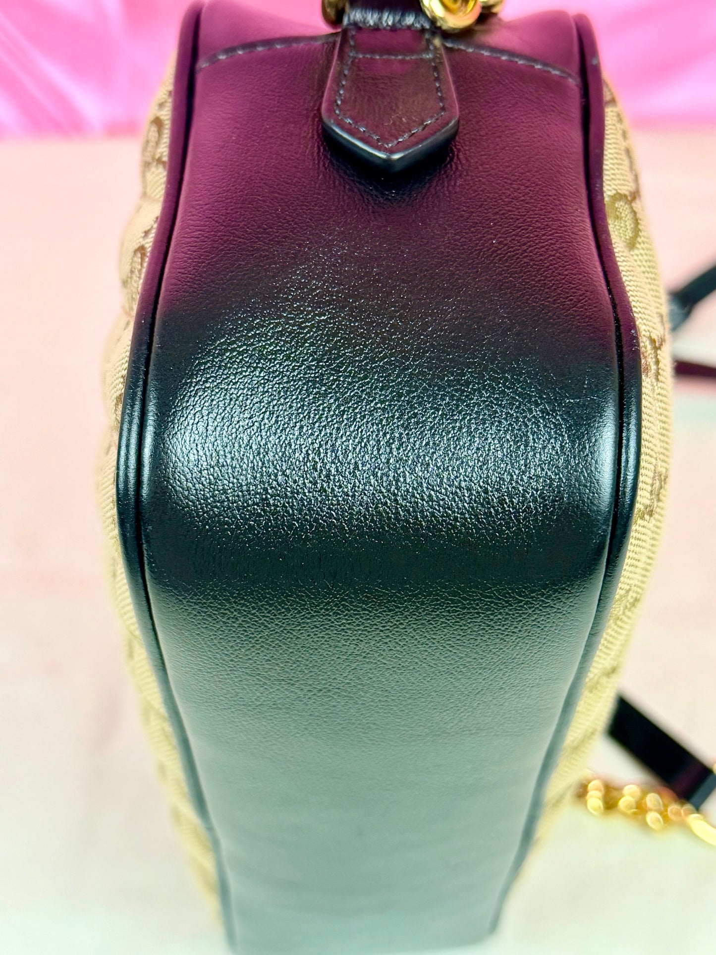 Black and Beige Small Gucci Marmont