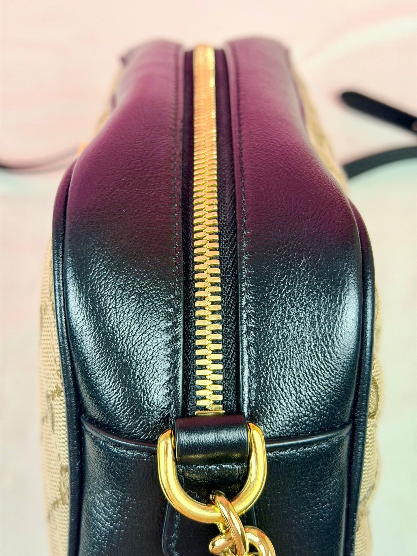 Black and Beige Small Gucci Marmont