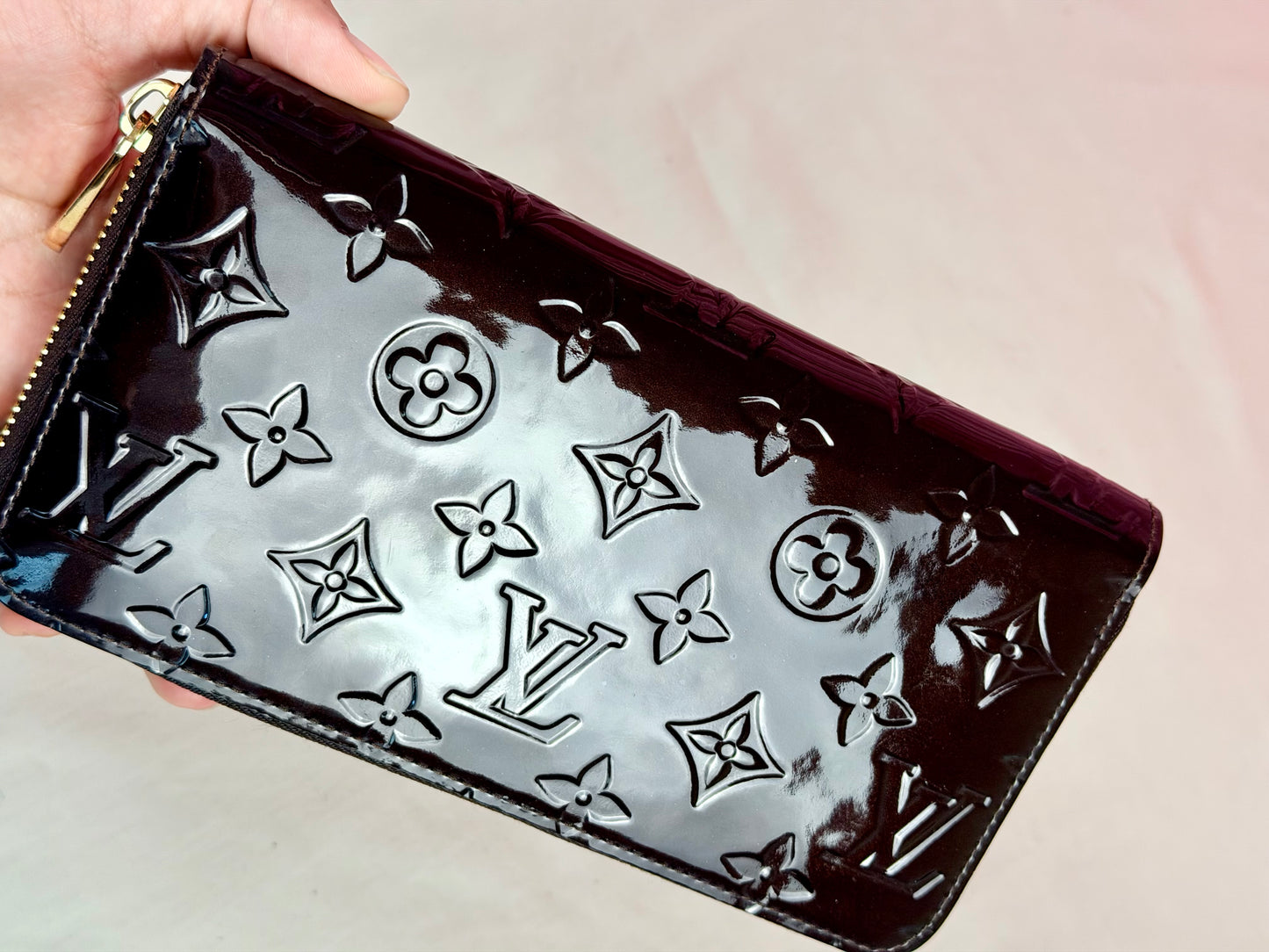 Purple Vernis Zippy Wallet