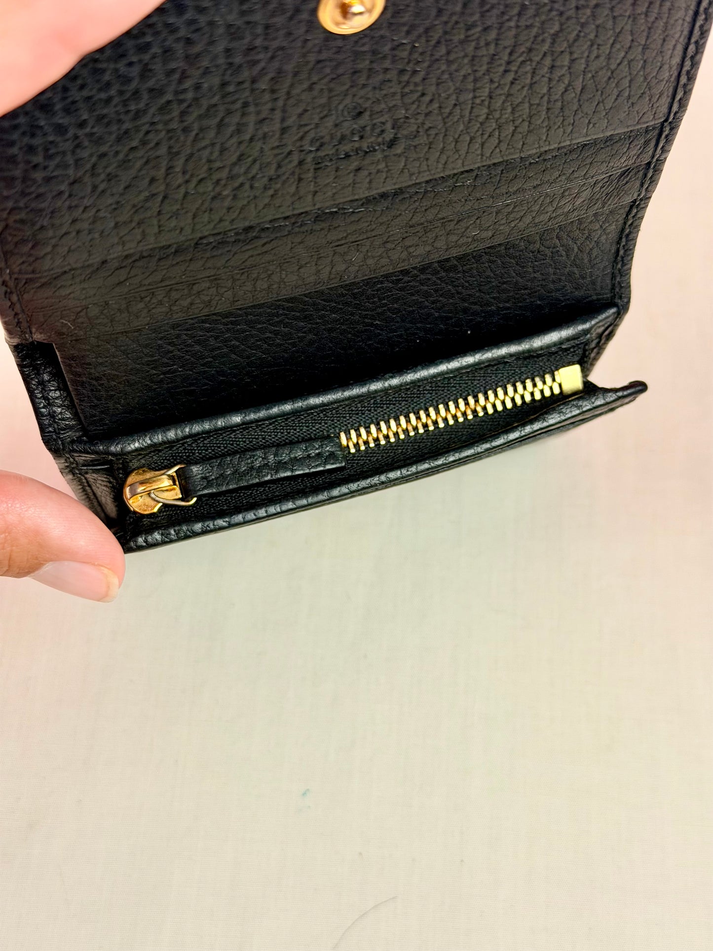 Black Gucci Compact Wallet