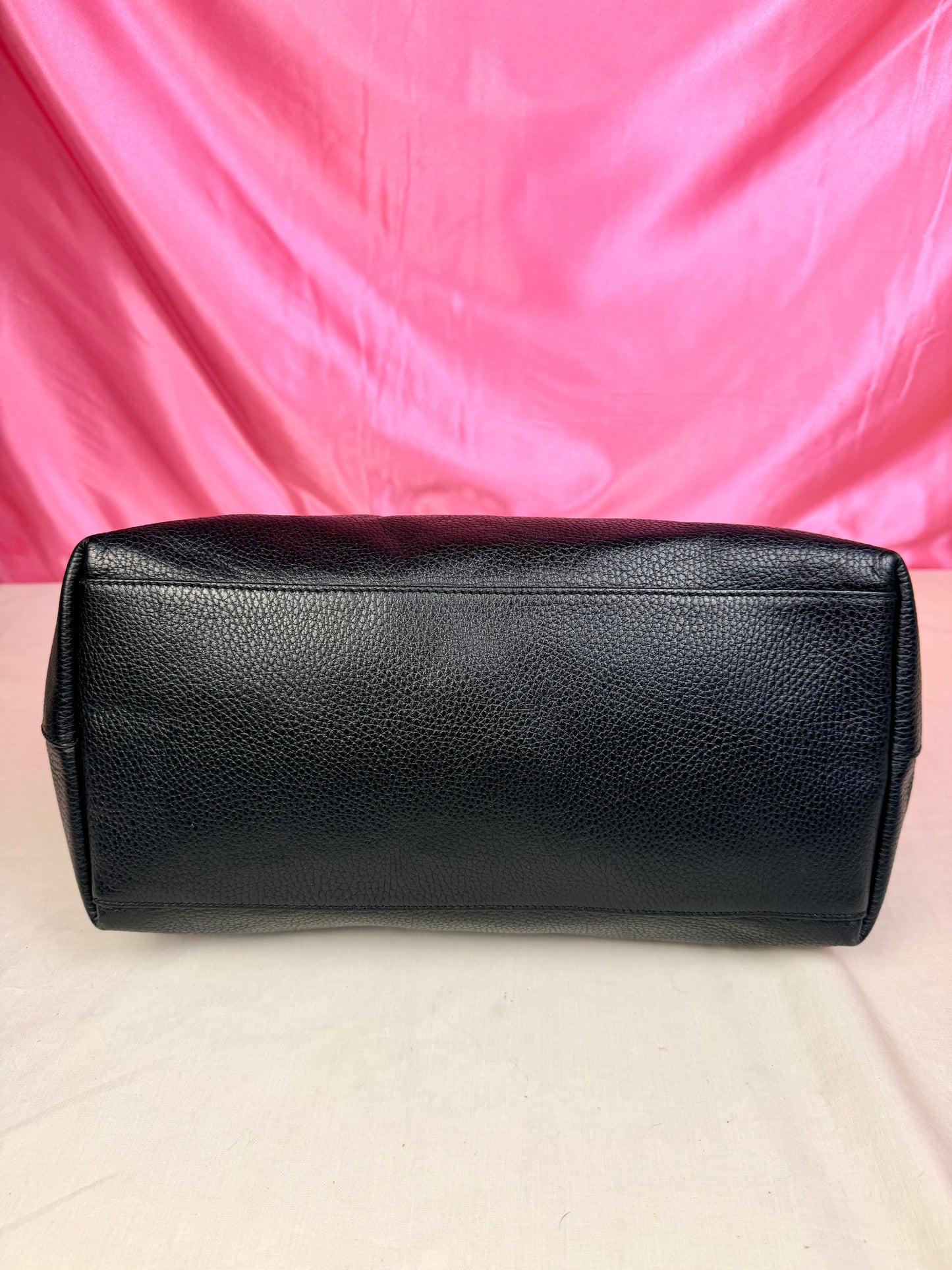 Black Gucci Dollar Calfskin Dome Satchel