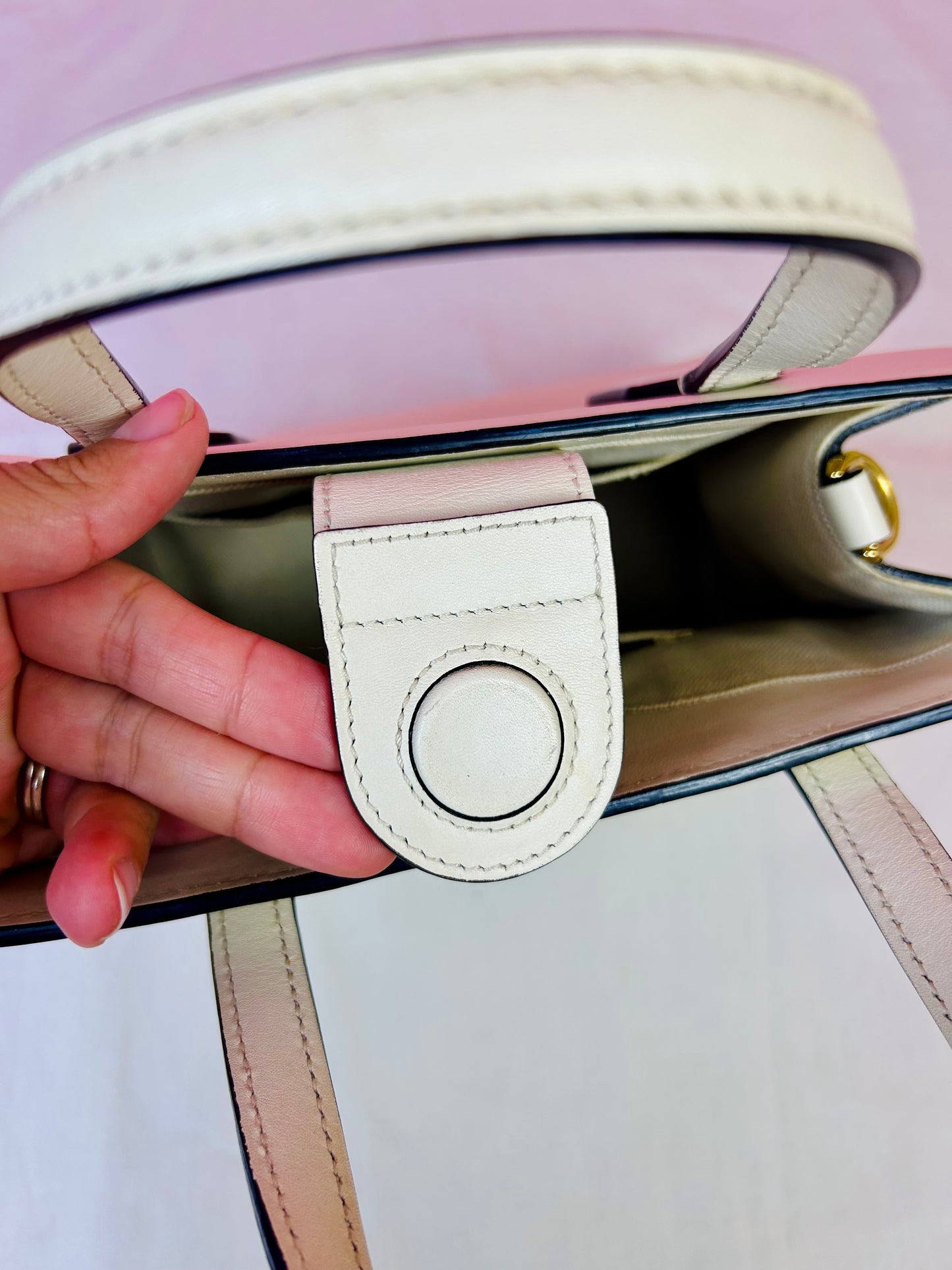 Small White Gucci Ribbon Tote